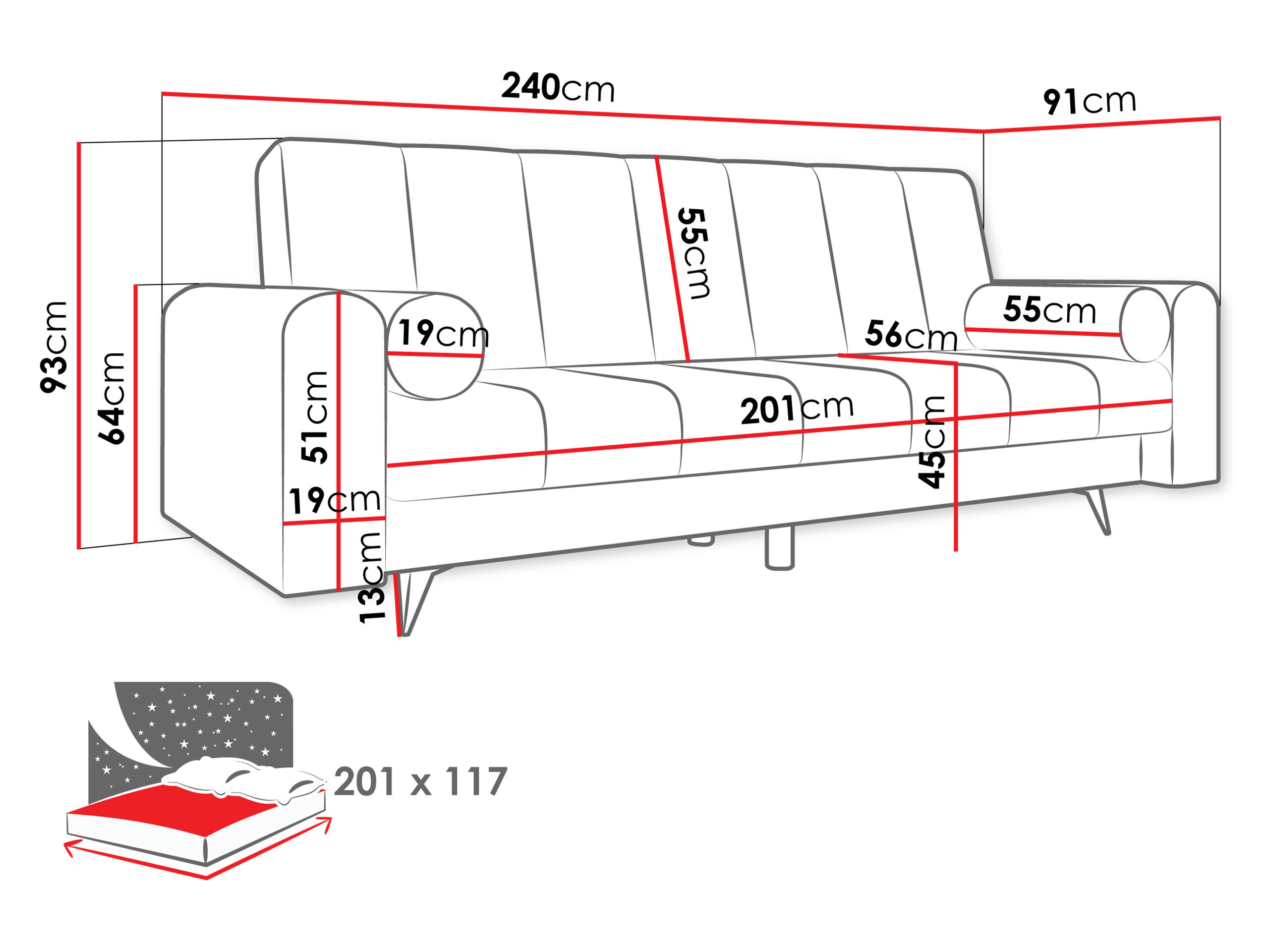 Schlafsofa Comfivo Luda (Coral 45)