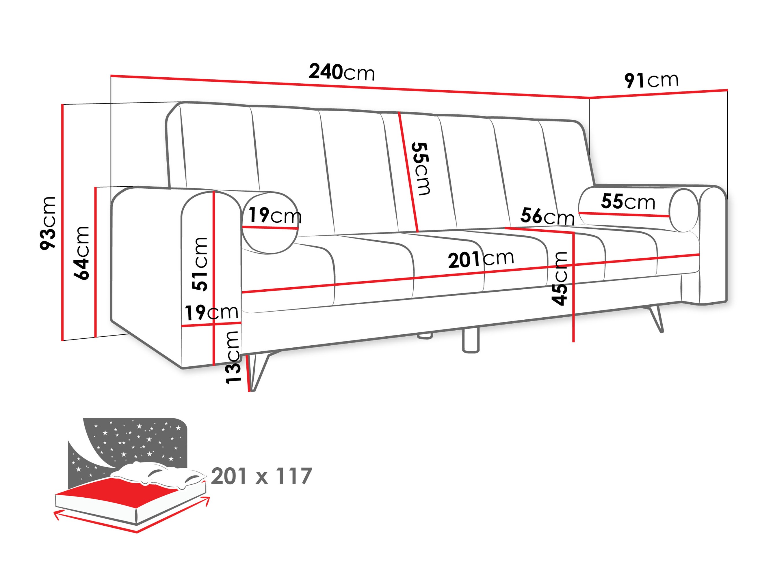 Schlafsofa Comfivo Luda (Lumo 65)