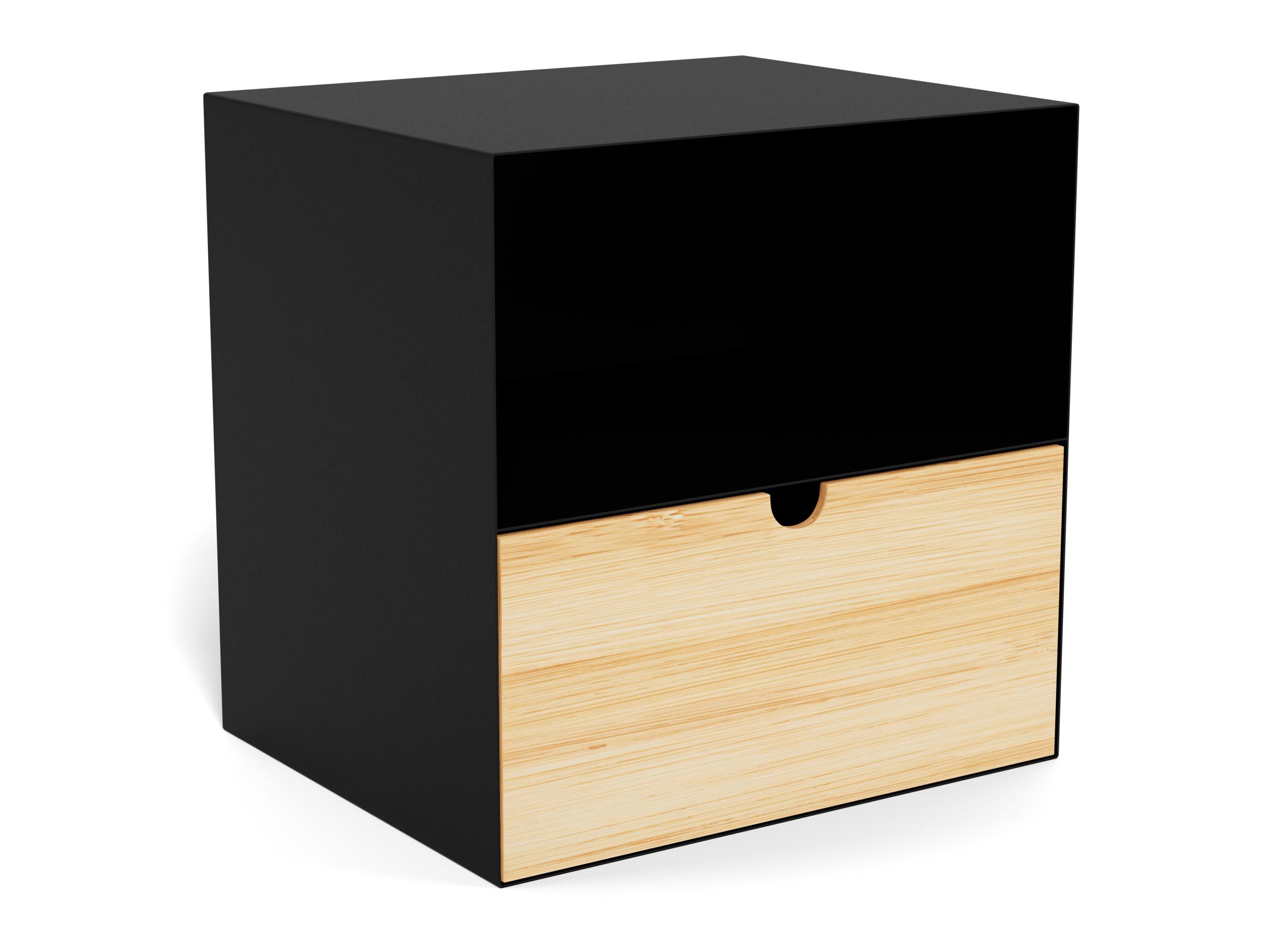 Nachttisch Norsica 375 (Schwarz + Helles Holz)