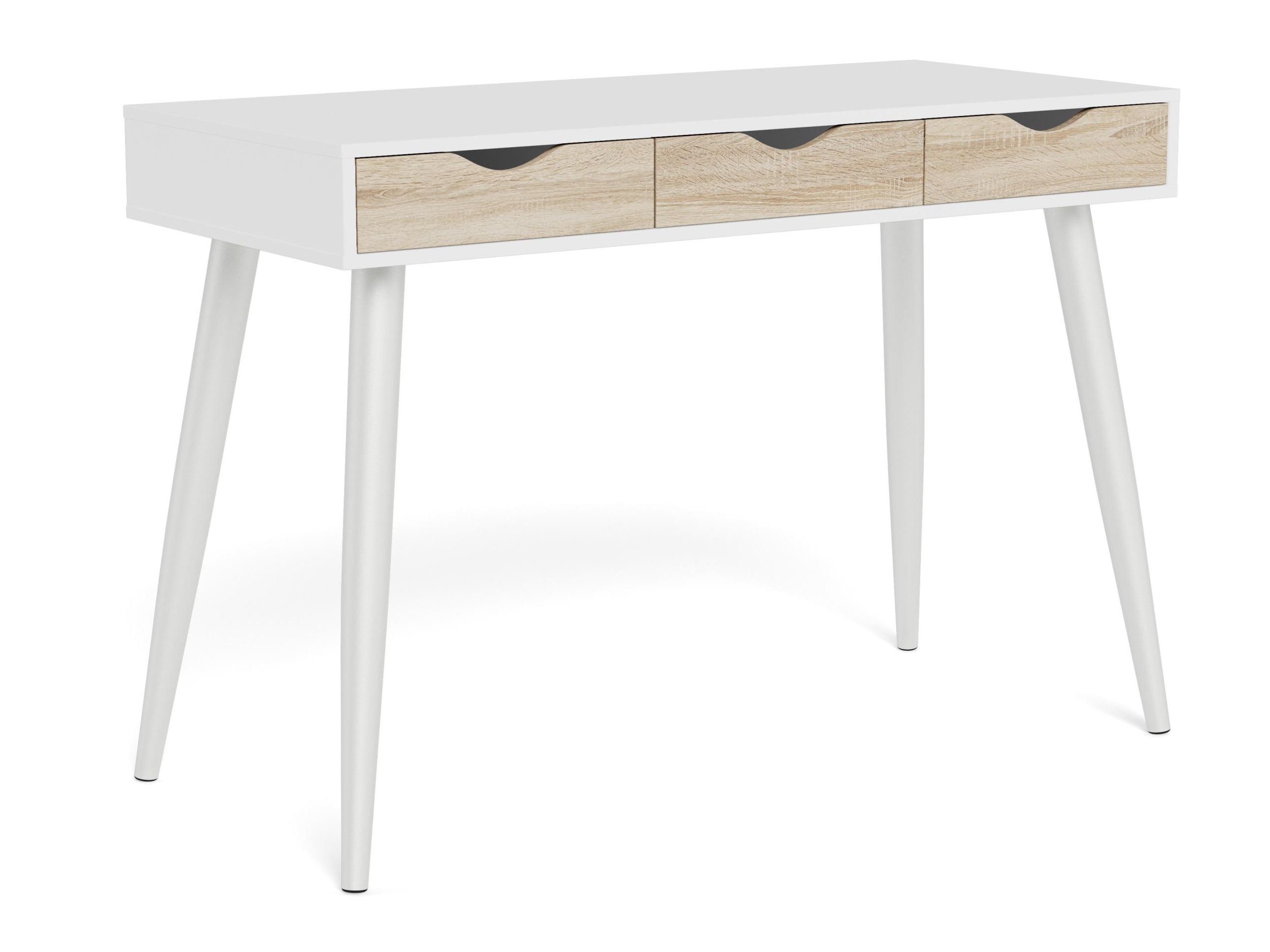 Bürotisch Norsica 113 (Weiss + Eiche)