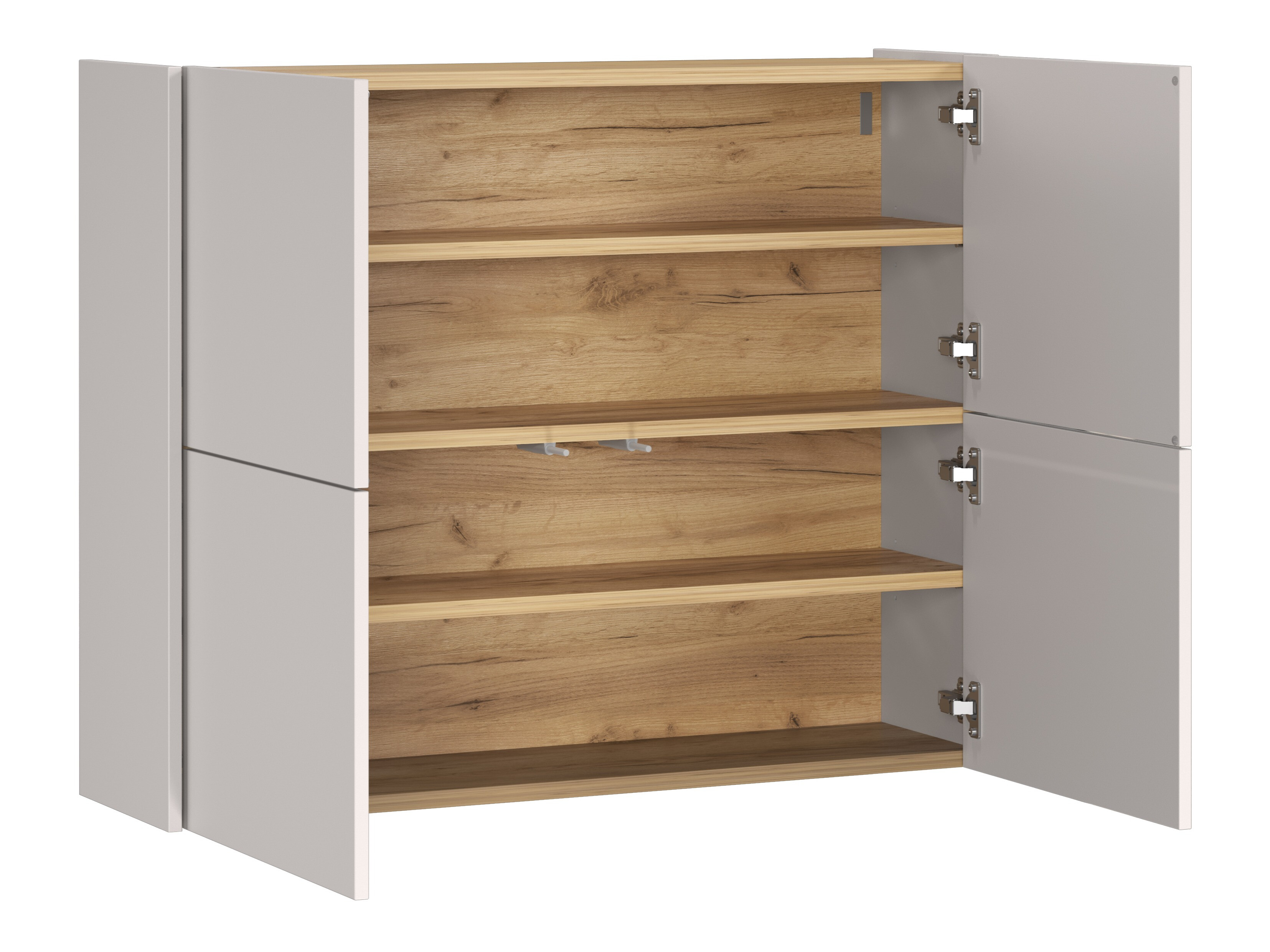 Schuhschrank Levfena 101 (Kaschmir + Navarra eichenholzoptik)