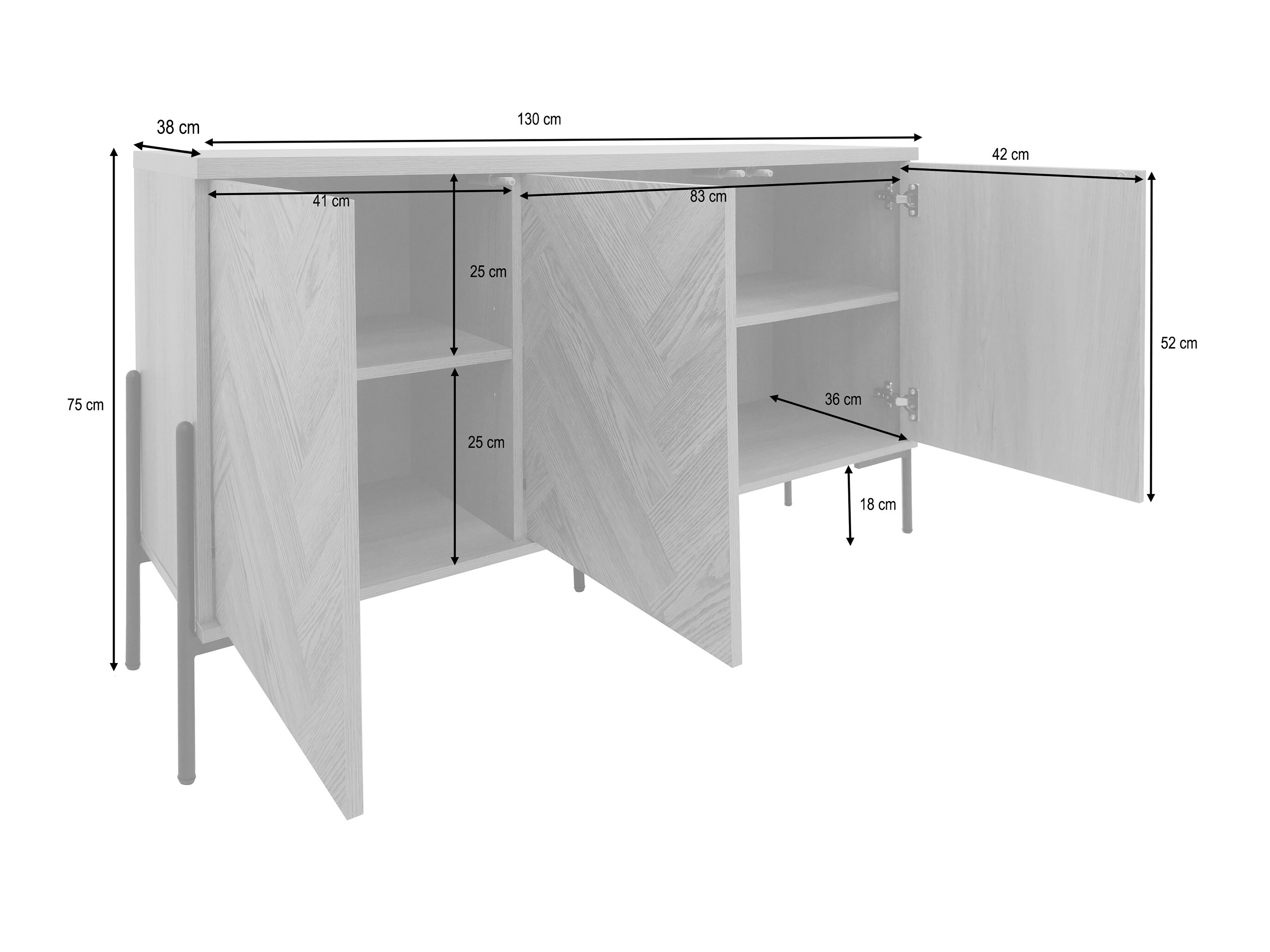 Sideboard Denton 1522 (Eichenholzoptik)
