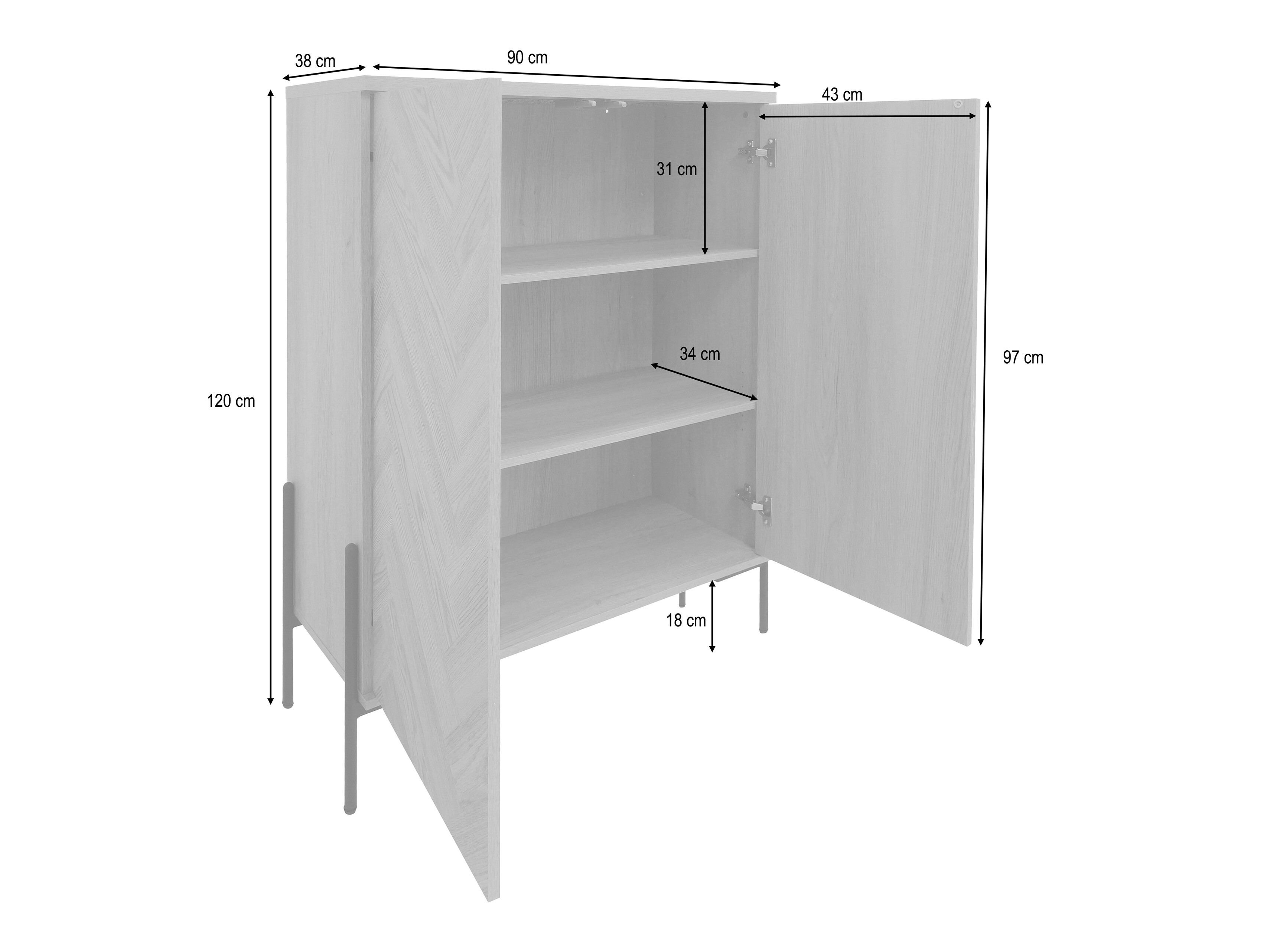 Sideboard Denton 1524 (Eichenholzoptik)
