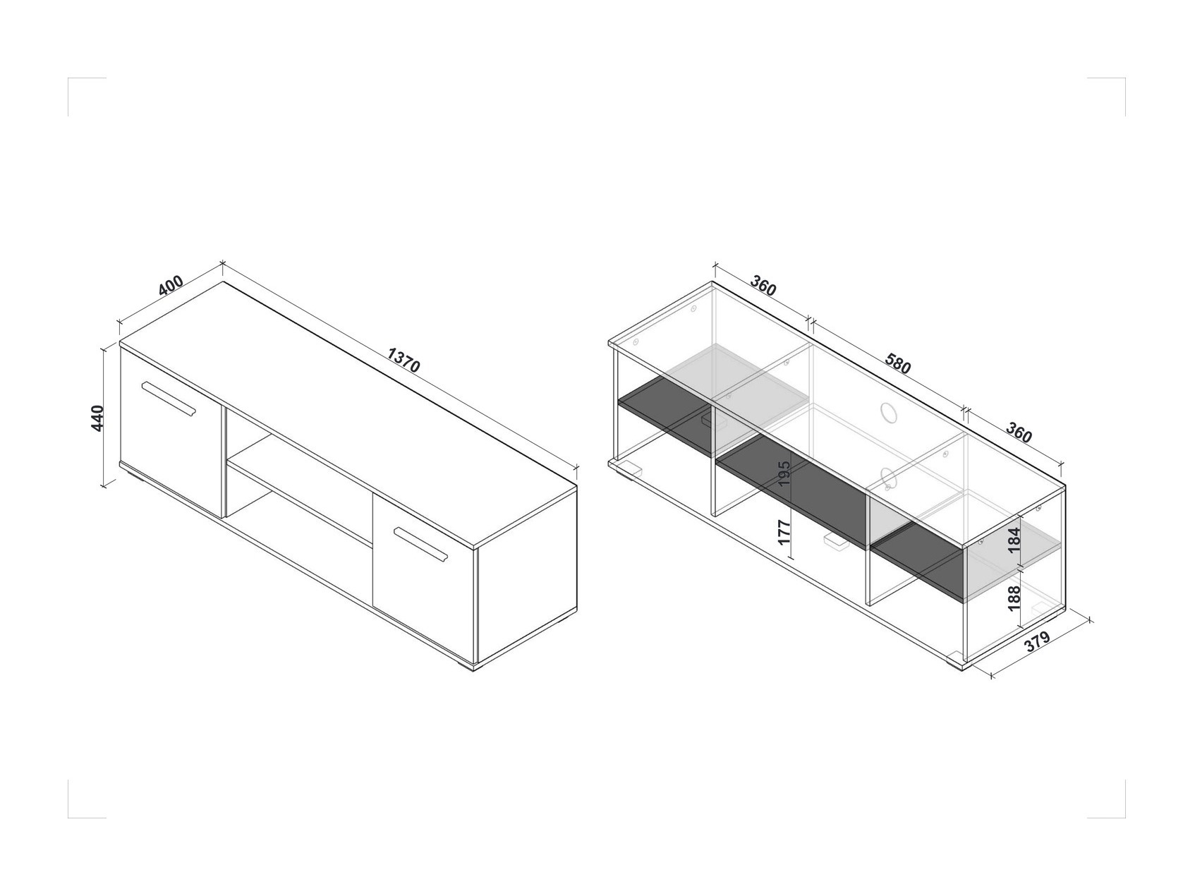 TV-Möbel Cirveso 109 (Sonoma eichenholz)