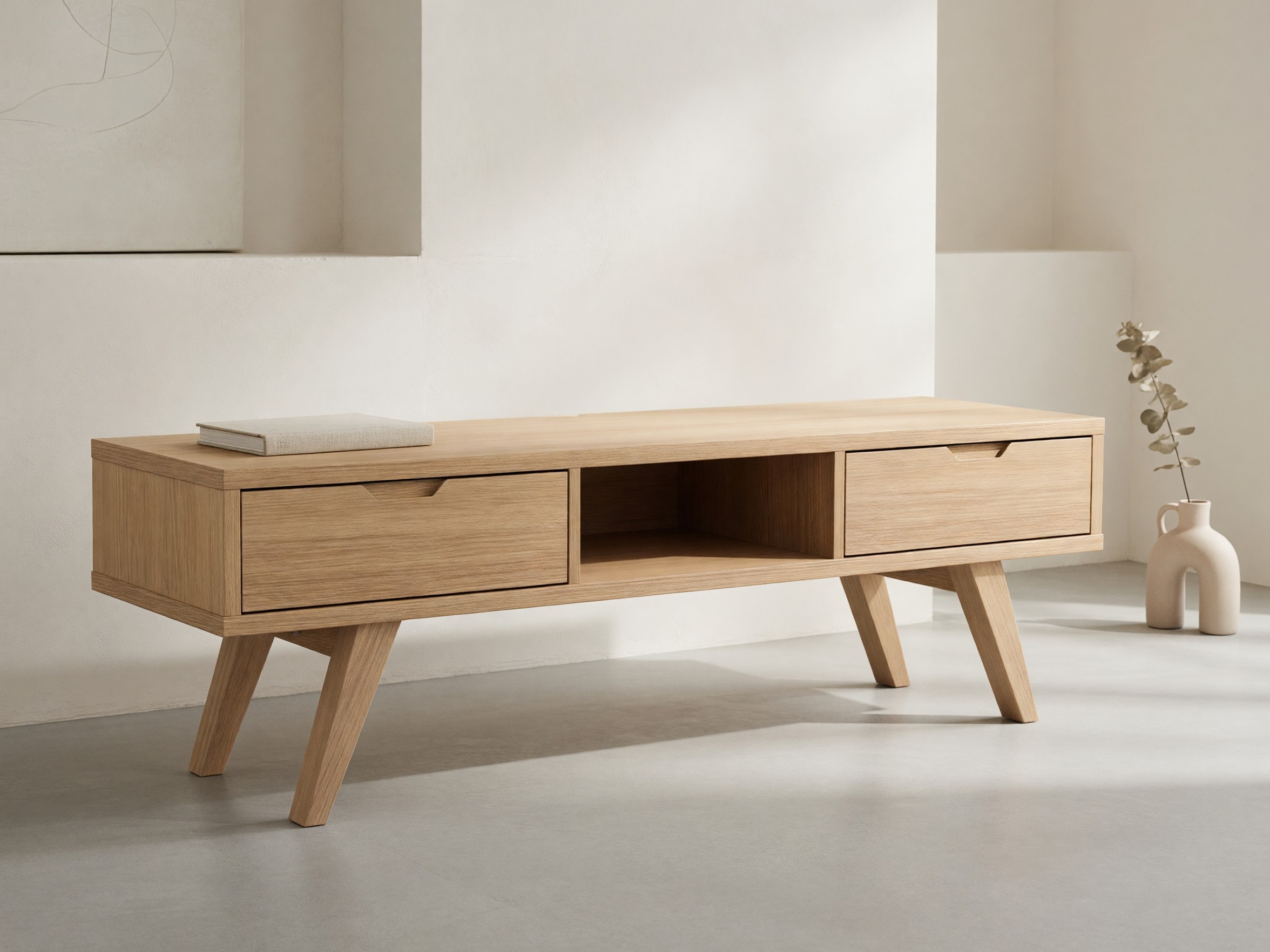 TV-Möbel Norsica Albene 110 (Eichenholzoptik gebleicht)