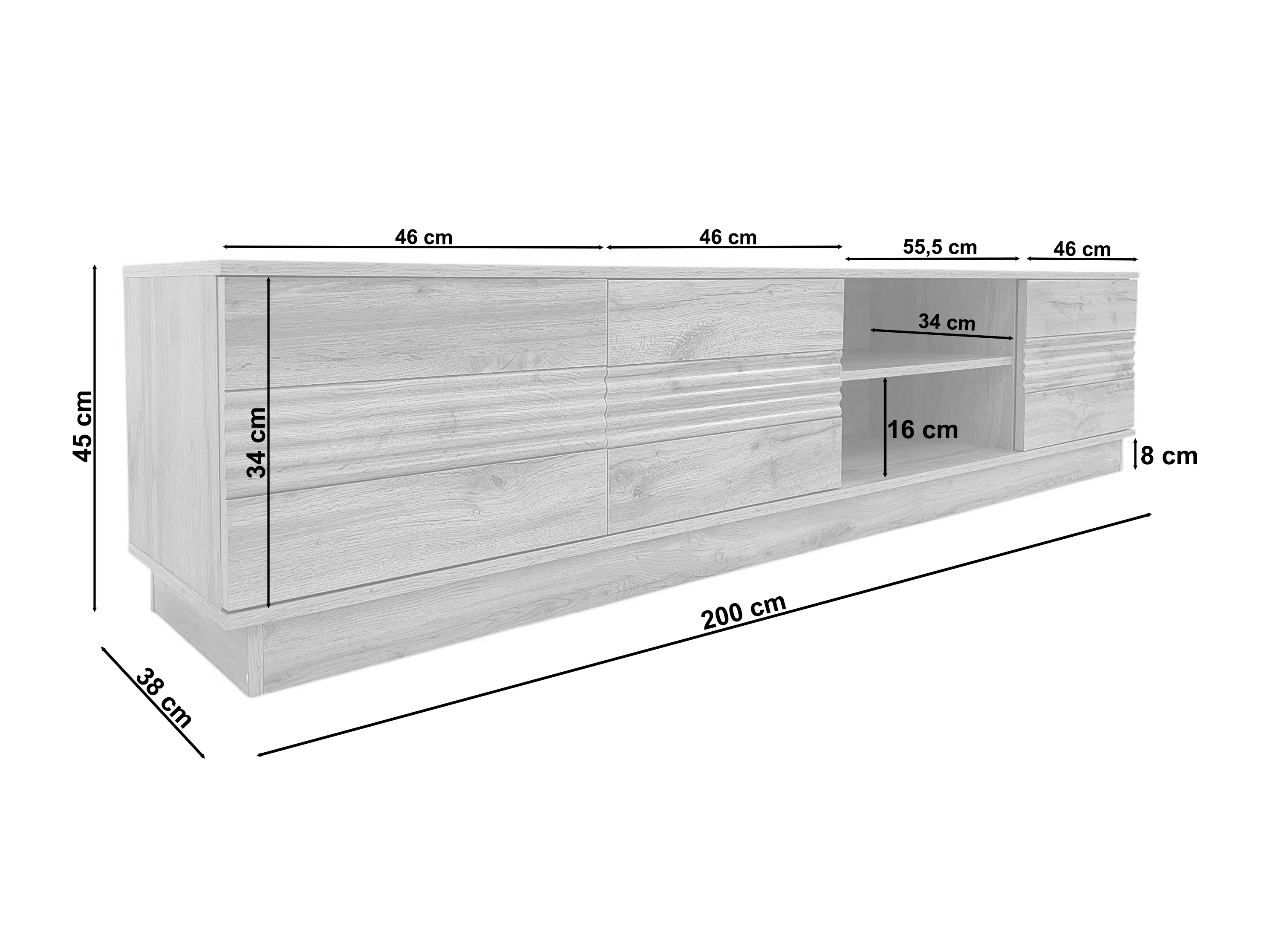 TV-Möbel Denton 1526 (Weiss)