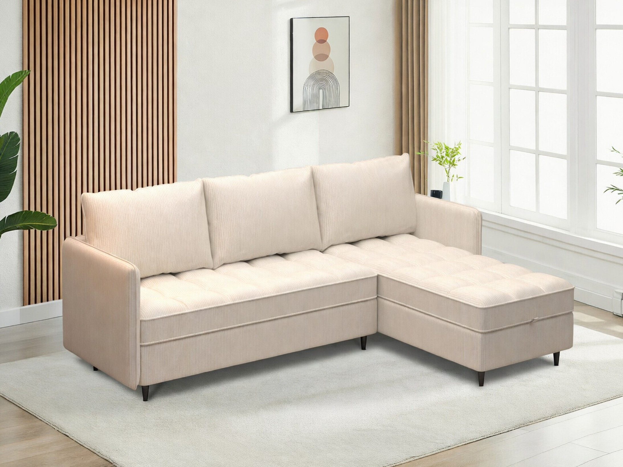 Ecksofa Denton 1529 (Cremefarben)