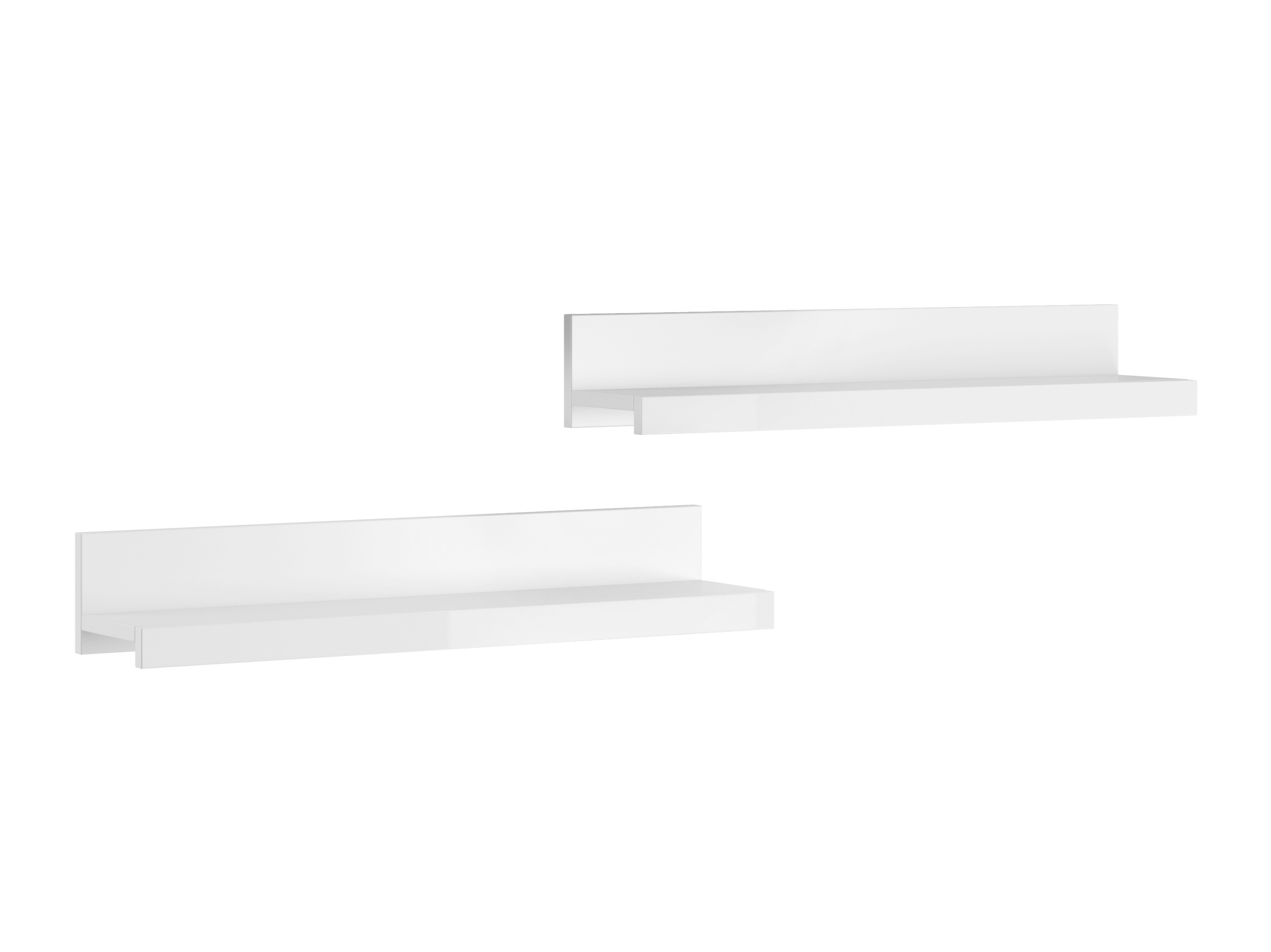 Eine Reihe hängender Regale Torvire 105 (Weiss + Weiss glänzend)