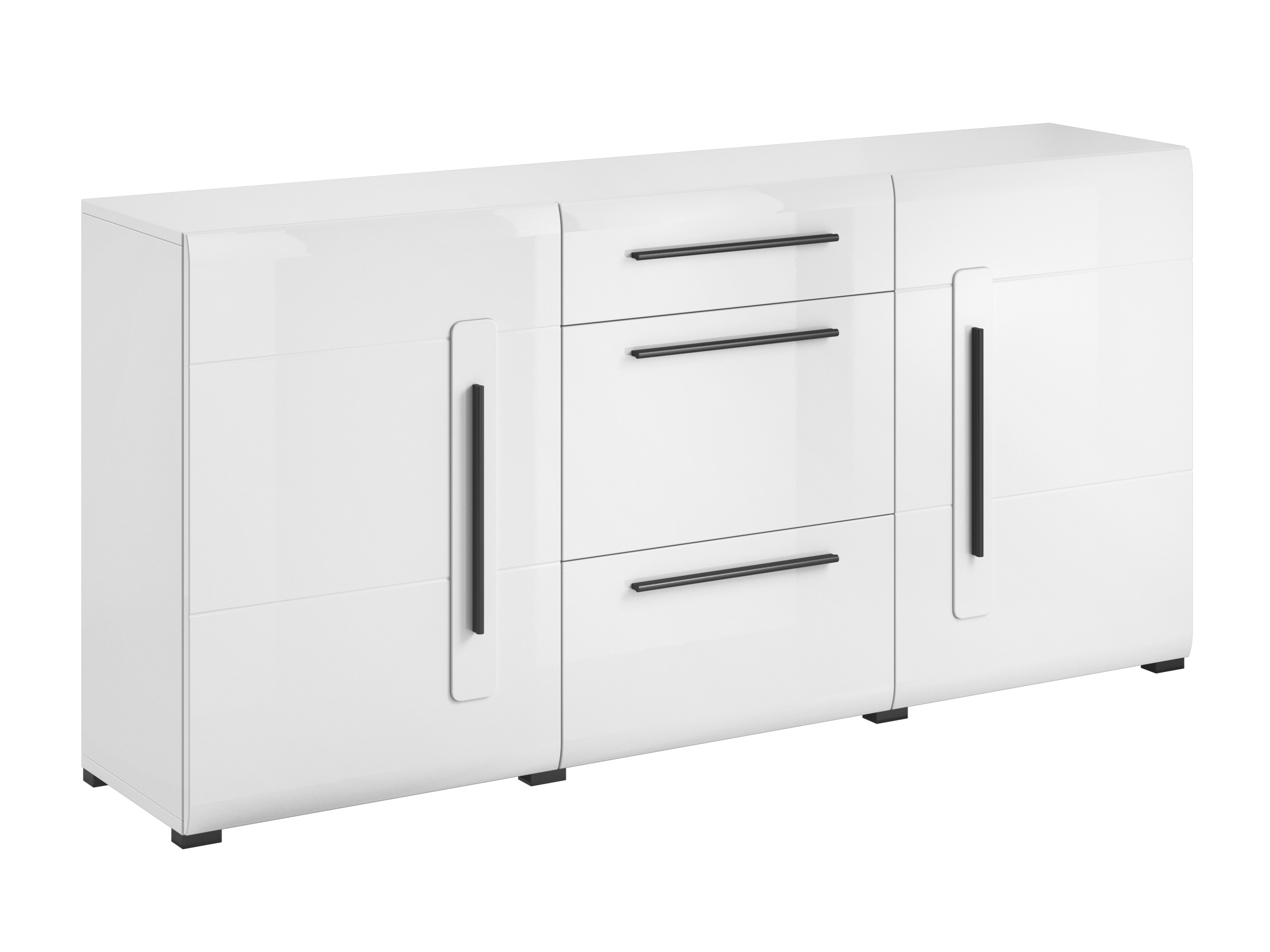 Kommoden Ophsalu 108 (Weiss + Weiss glänzend)