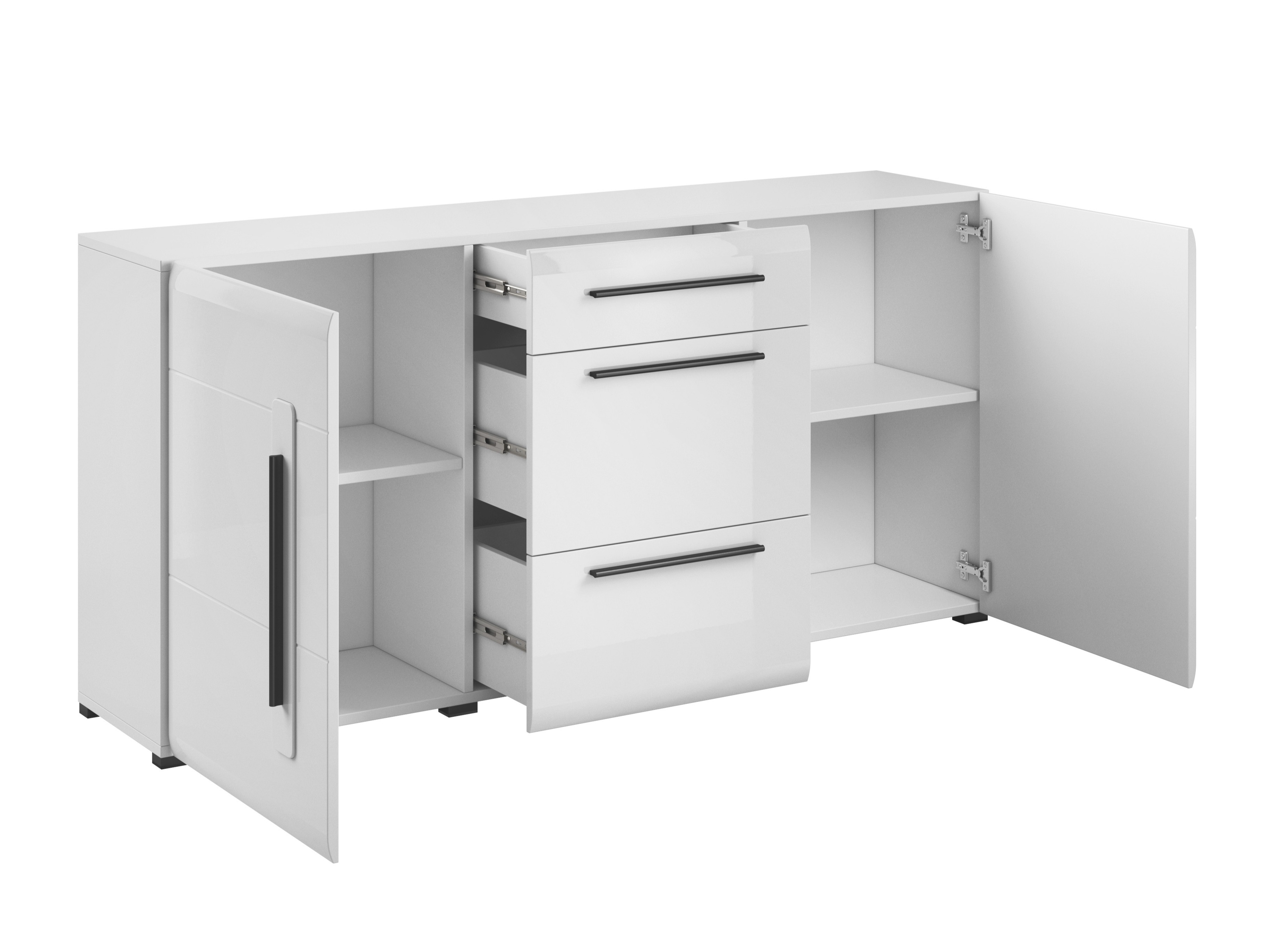 Kommoden Ophsalu 108 (Weiss + Weiss glänzend)