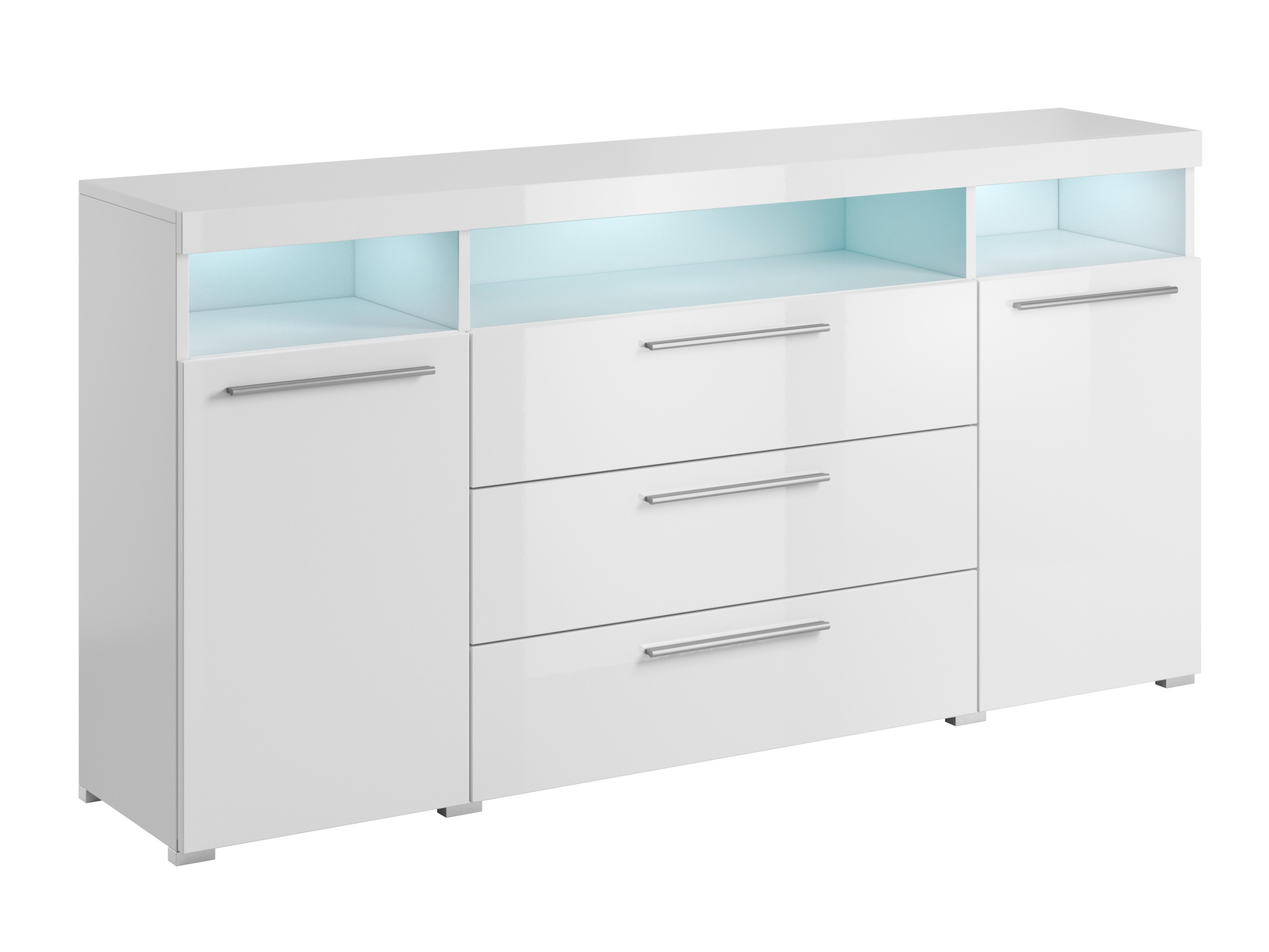 Kommoden Torvire 109 (Weiss + Weiss glänzend)