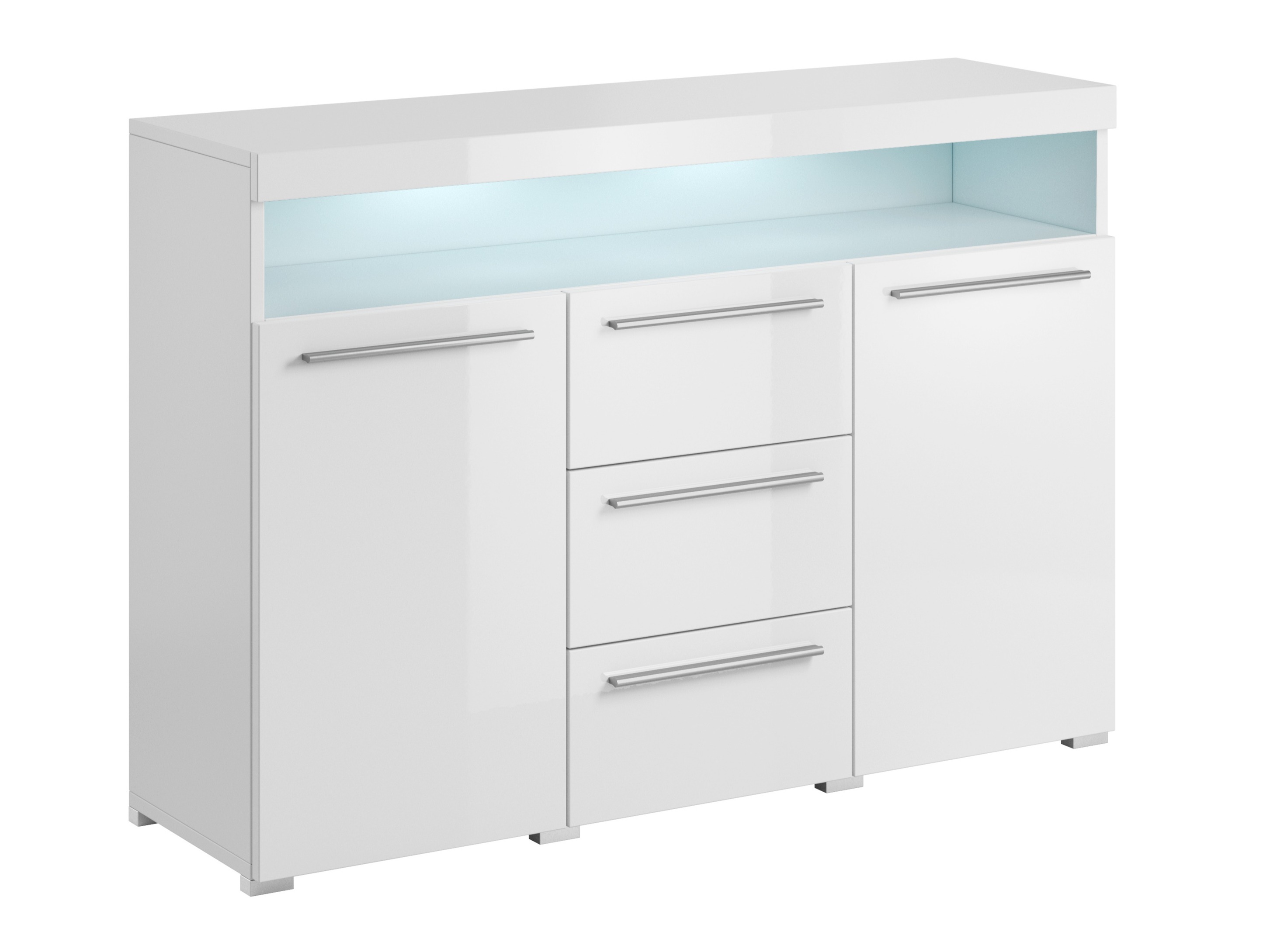 Kommoden Torvire 110 (Weiss + Weiss glänzend)