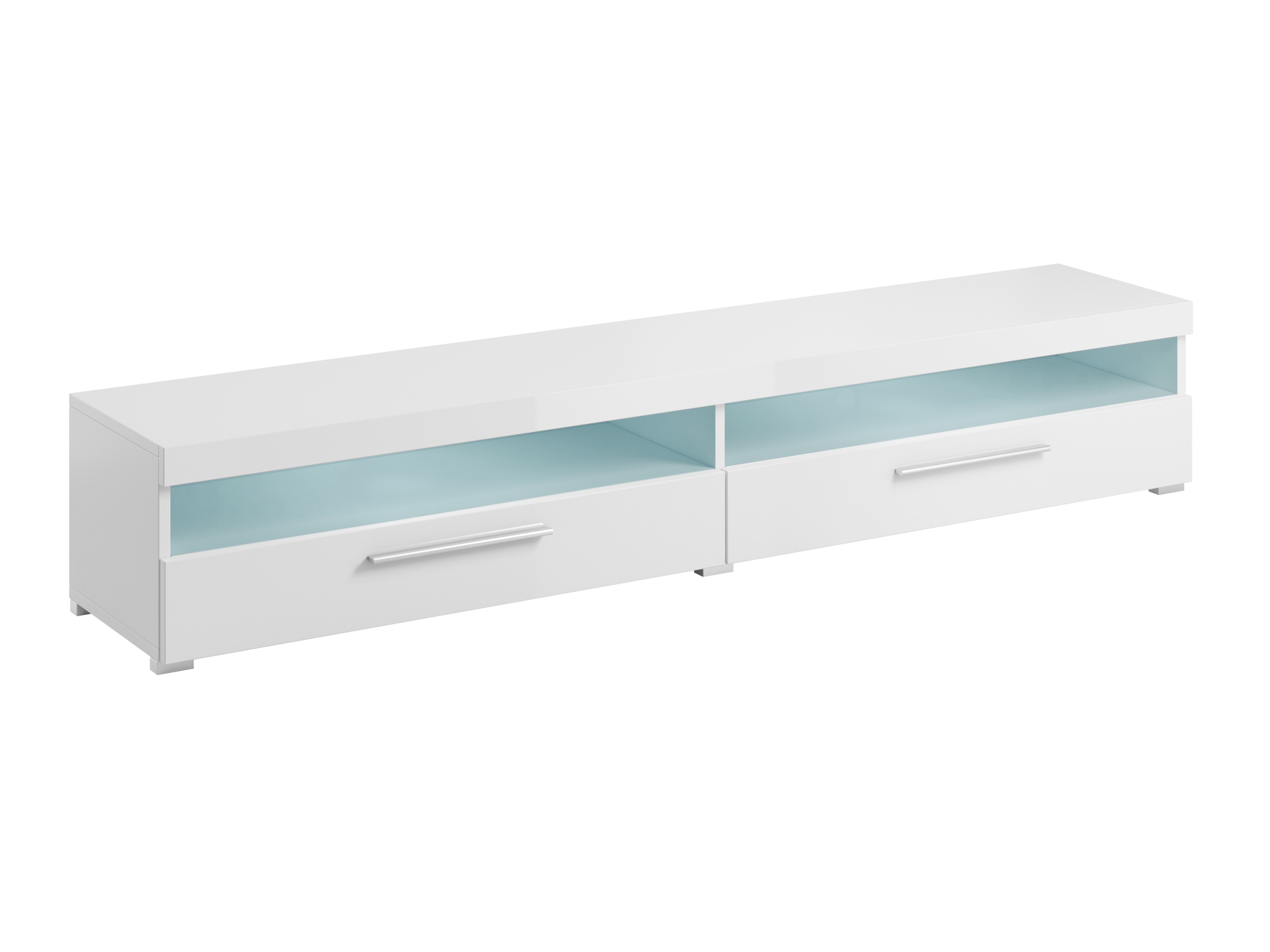 TV-Möbel Torvire 111 (Weiss + Weiss glänzend)