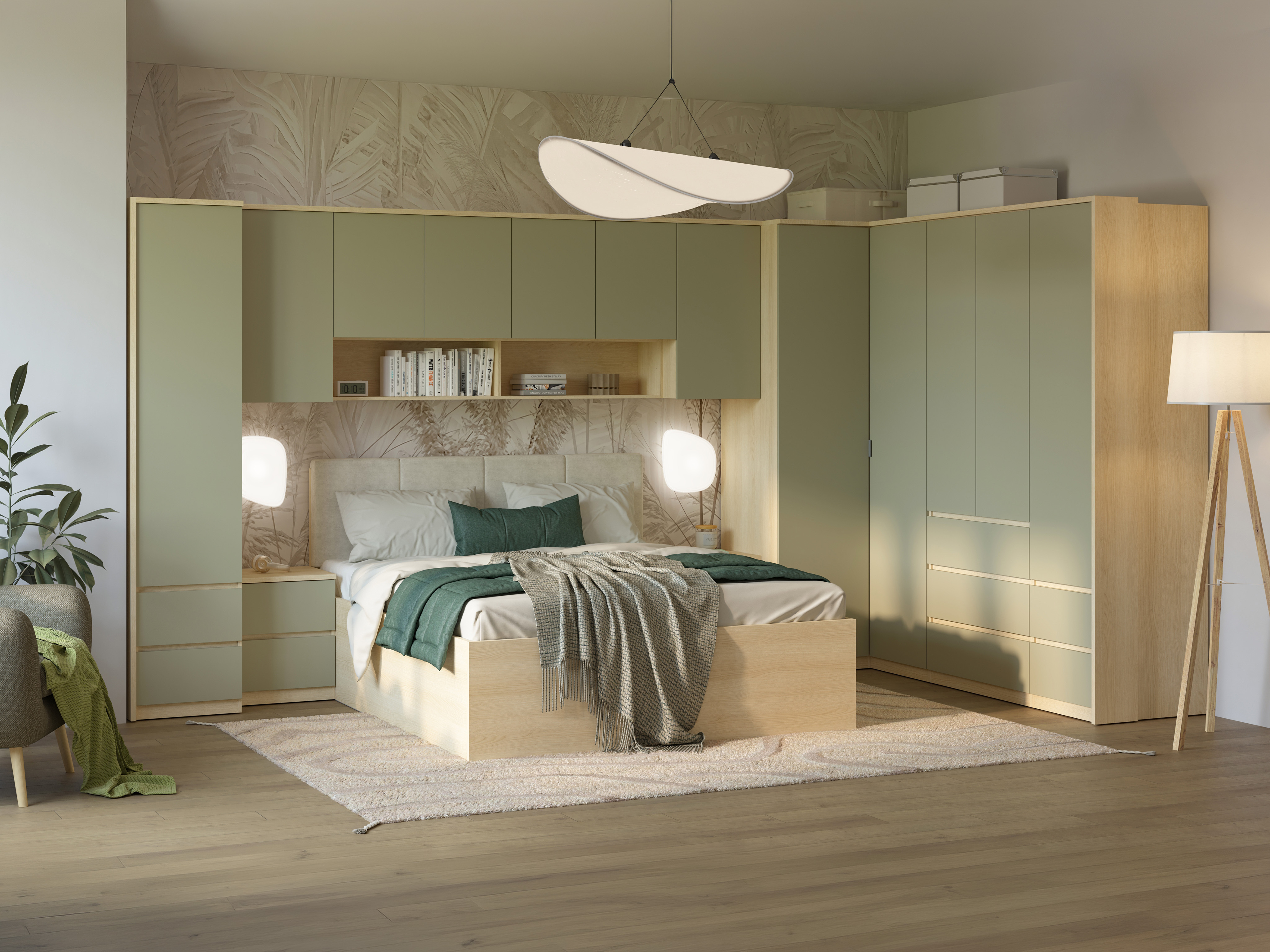Hängeschrank Nolcala 106 (Eichenholzoptik + Eukalyptus)