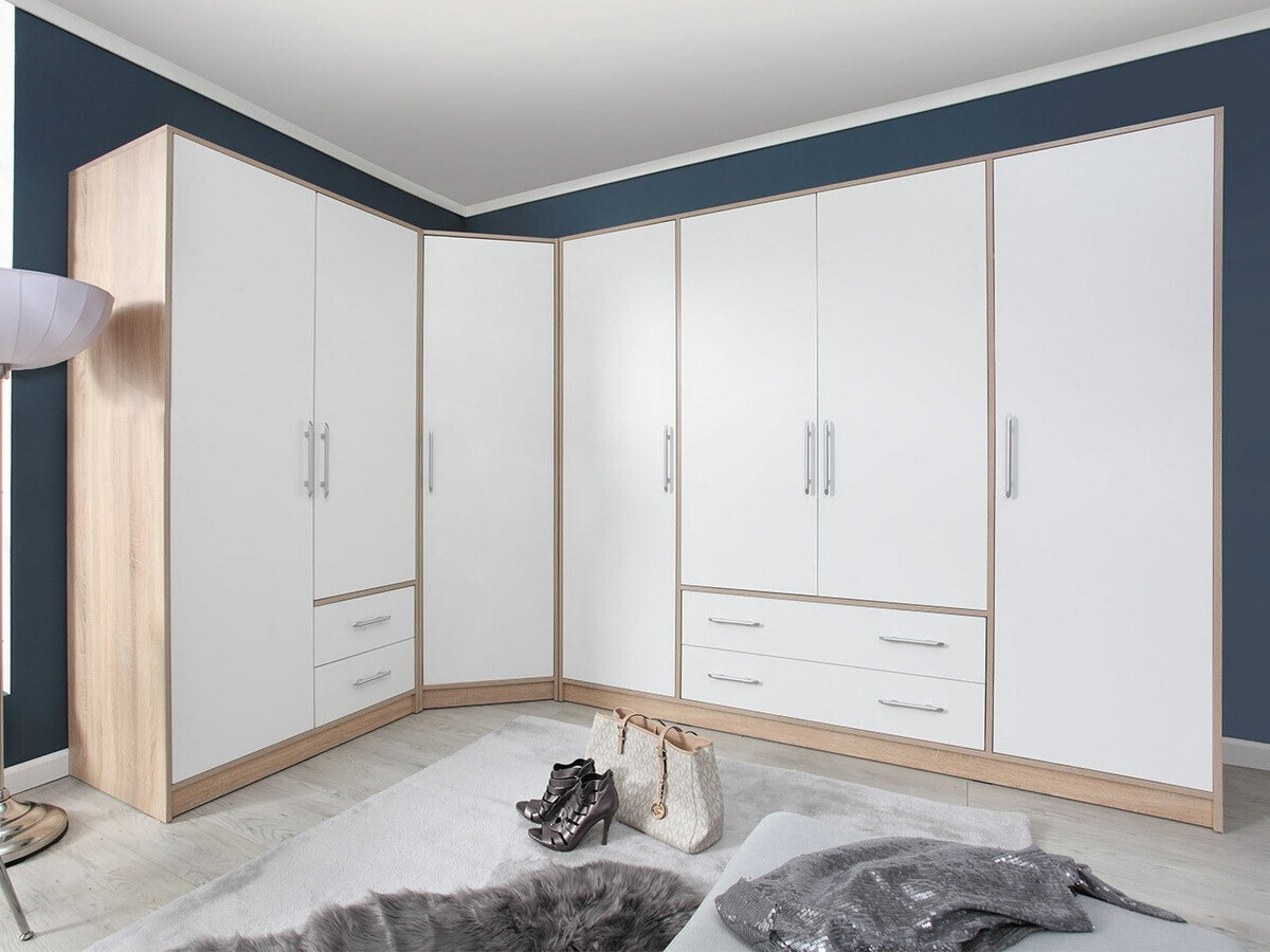 Kleiderschrank Cavmero 101 (Sonoma eichenholz + Weiss)