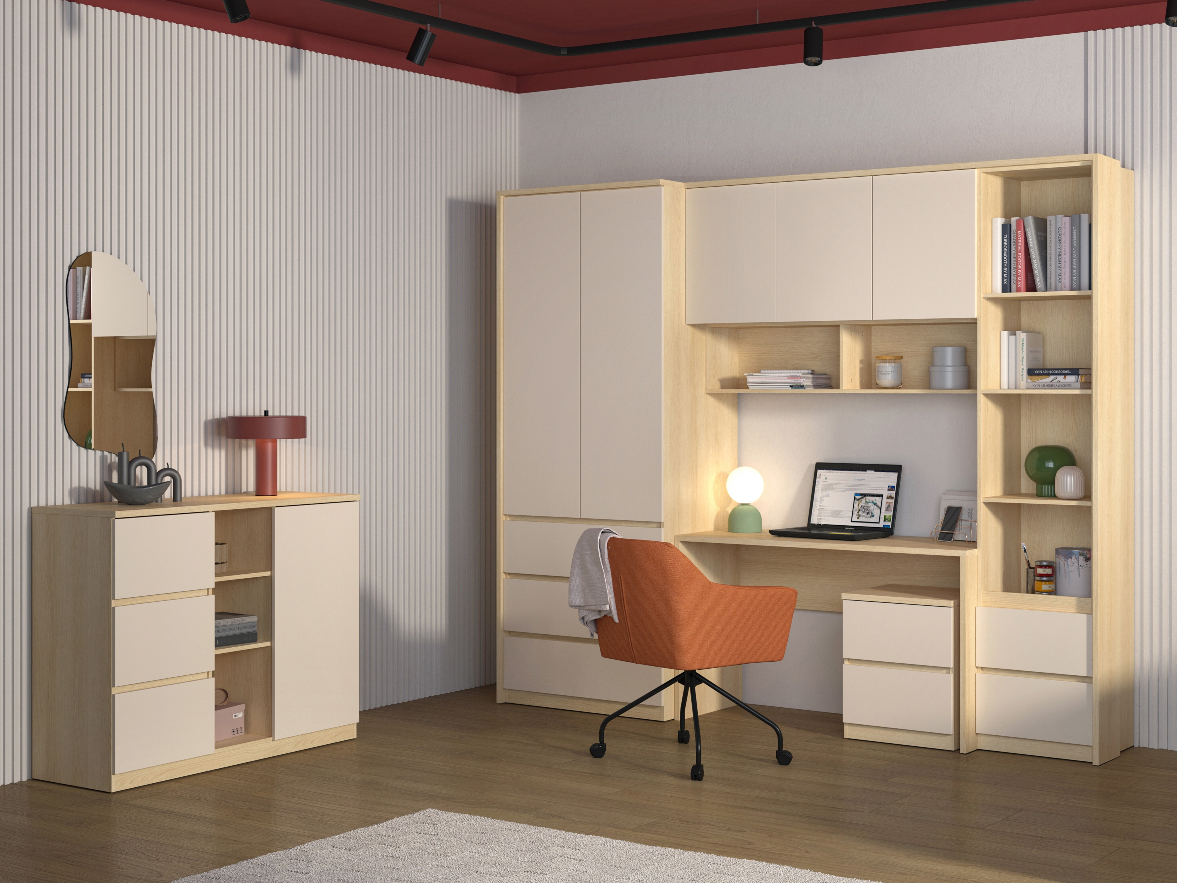 Kommoden Nolcala 109 (Eichenholzoptik + Beige)