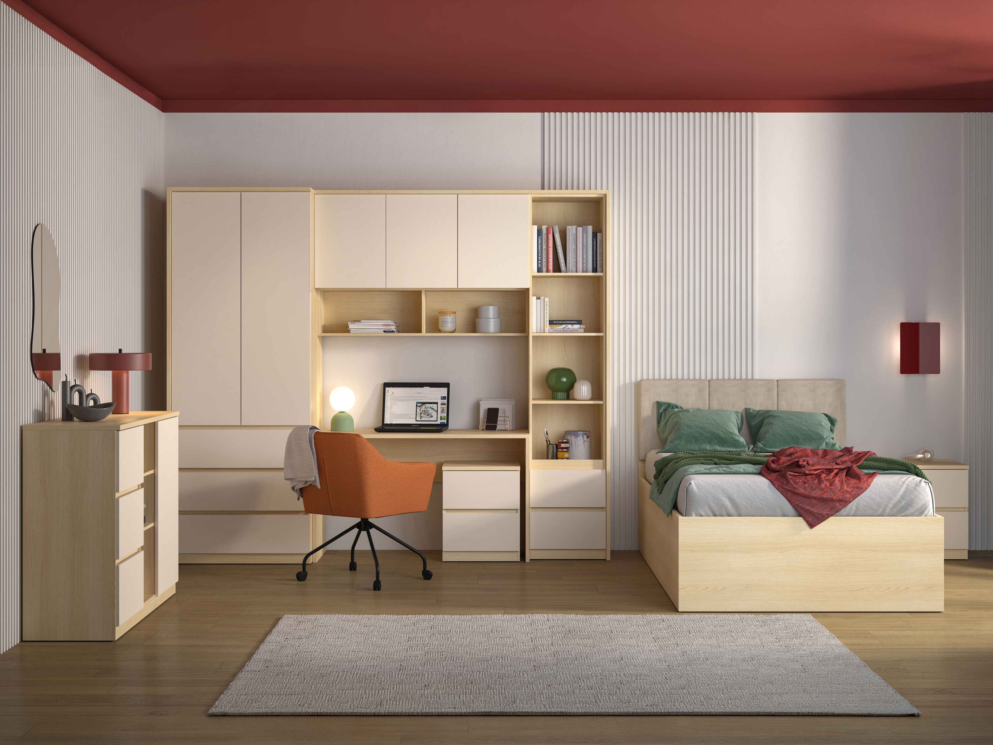 Nachttisch Nolcala 108 (Eichenholzoptik + Beige)