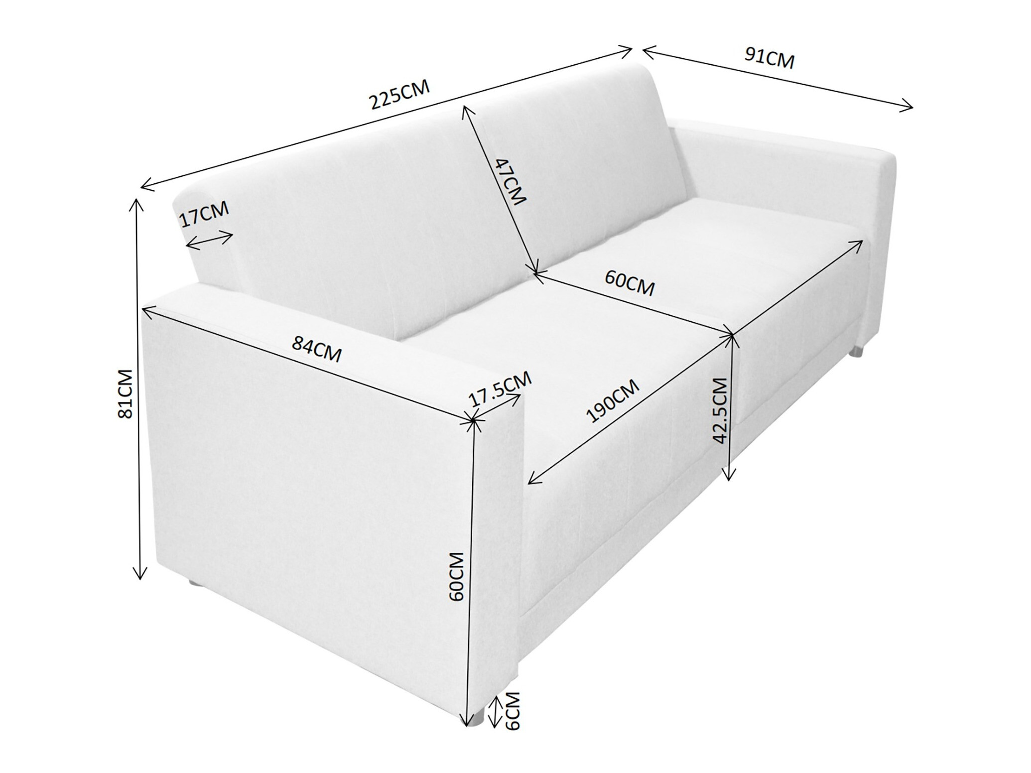 Schlafsofa Denton 1535 (Cremefarben)