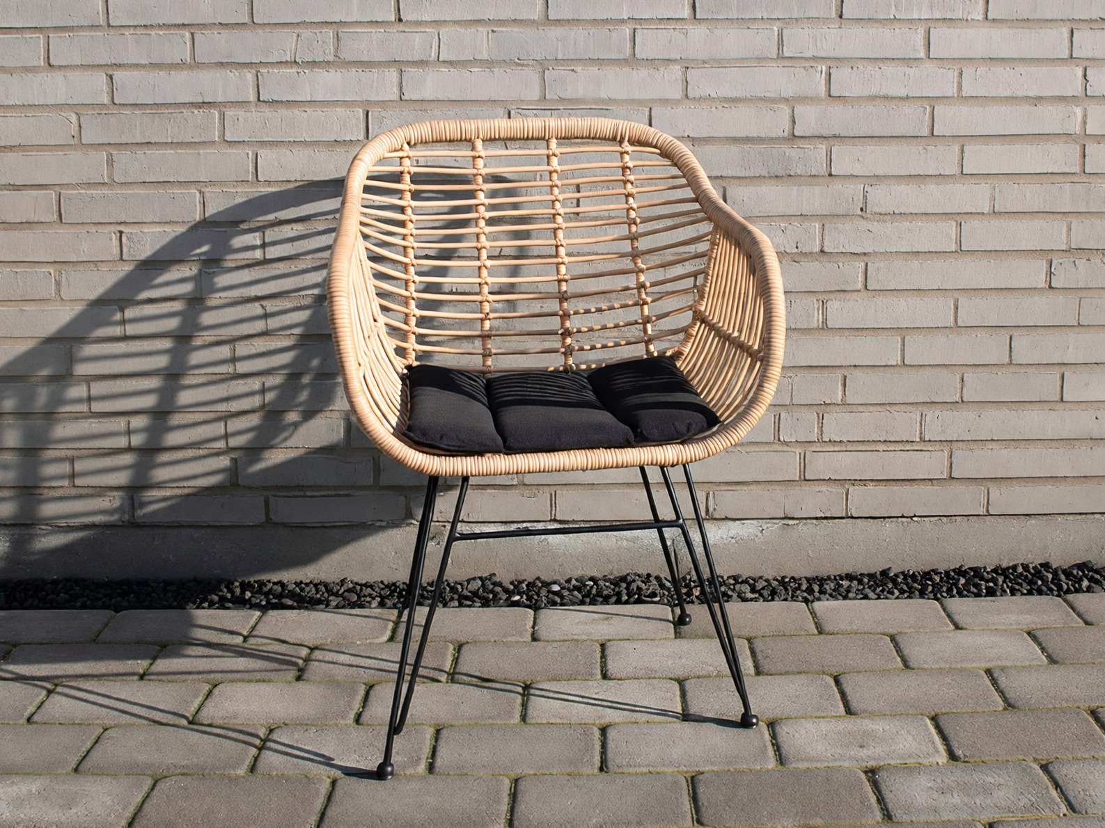 Gartensessel Brea 299 (Schwarz + Hellbraun)