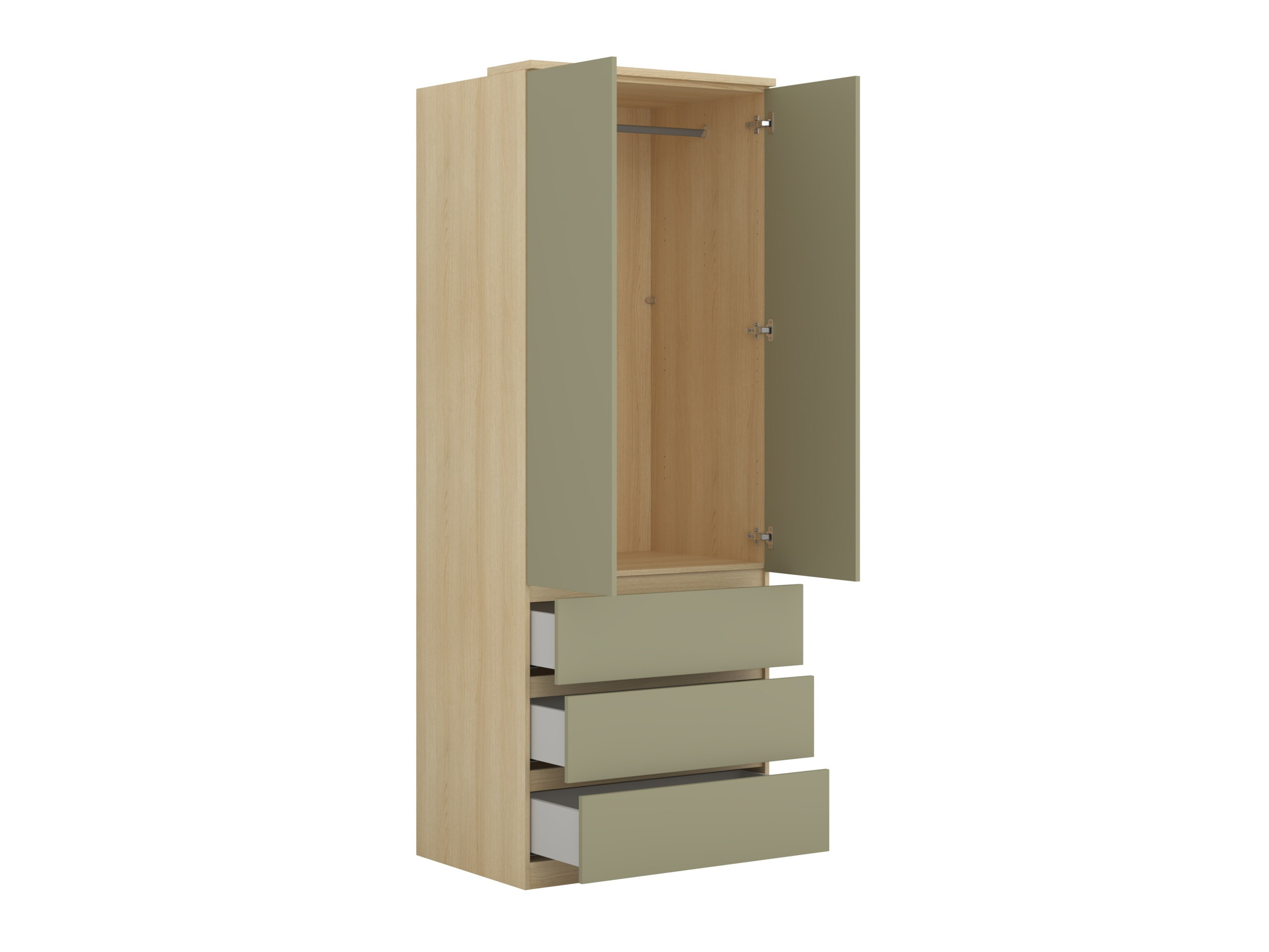 Kleiderschrank Nolcala 110 (Eiche + Eukalyptus)