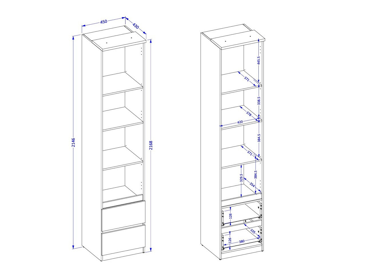 Regal Nolcala 111 (Eichenholzoptik + Beige)
