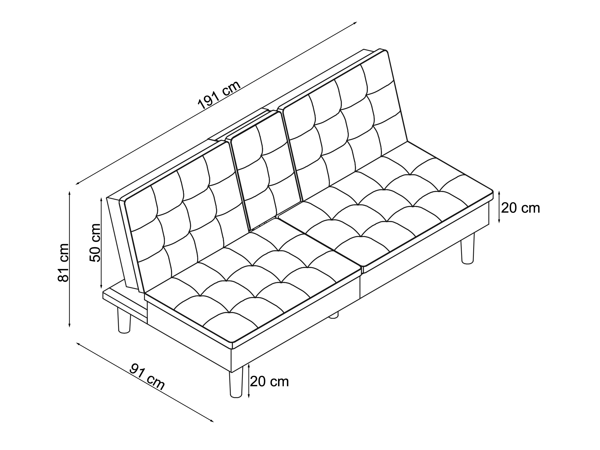 Schlafsofa Tulsa 683 (Cremefarben)