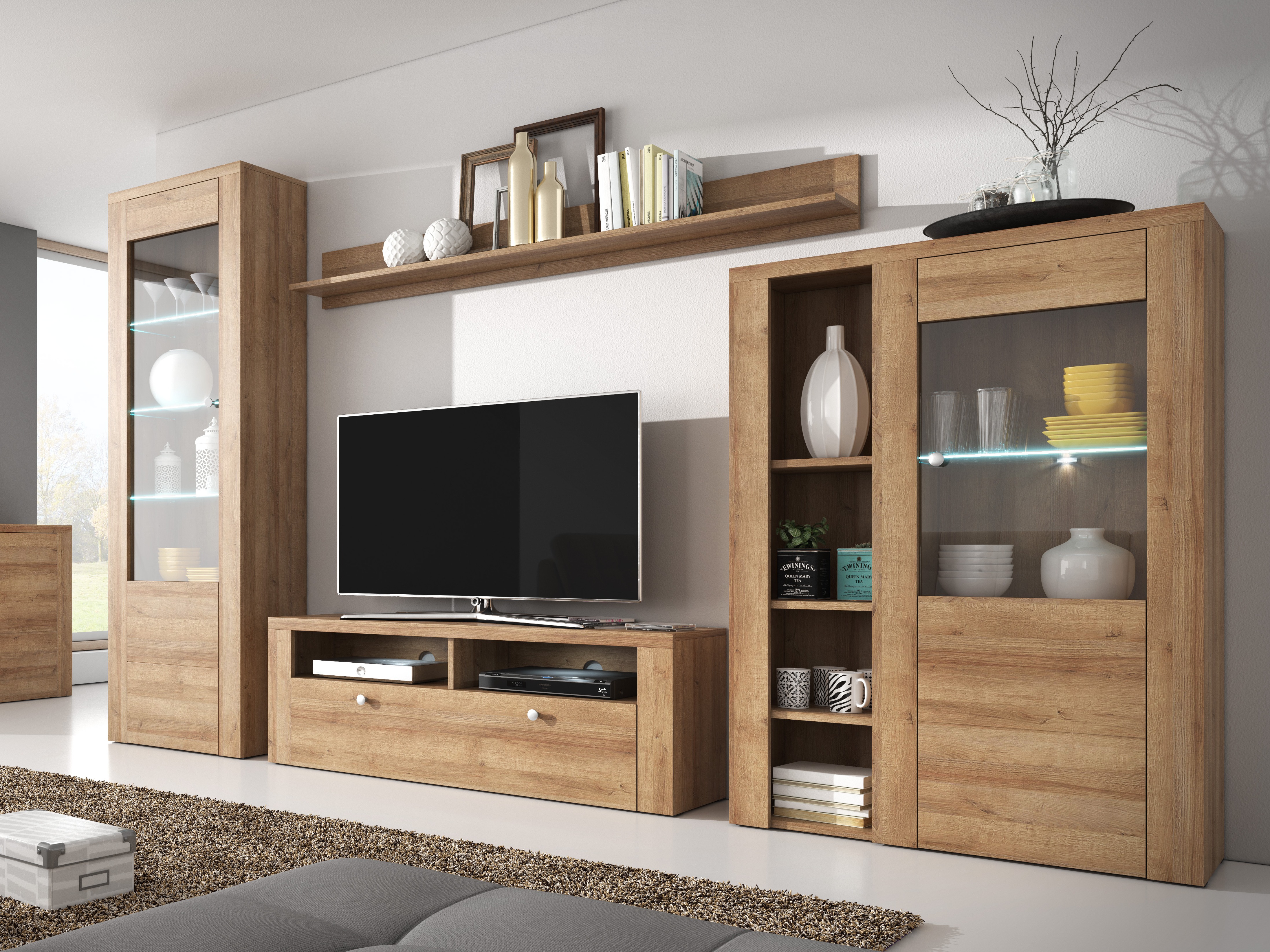 Wandregal Salelbo 101 (Riviera eichenholzoptik)