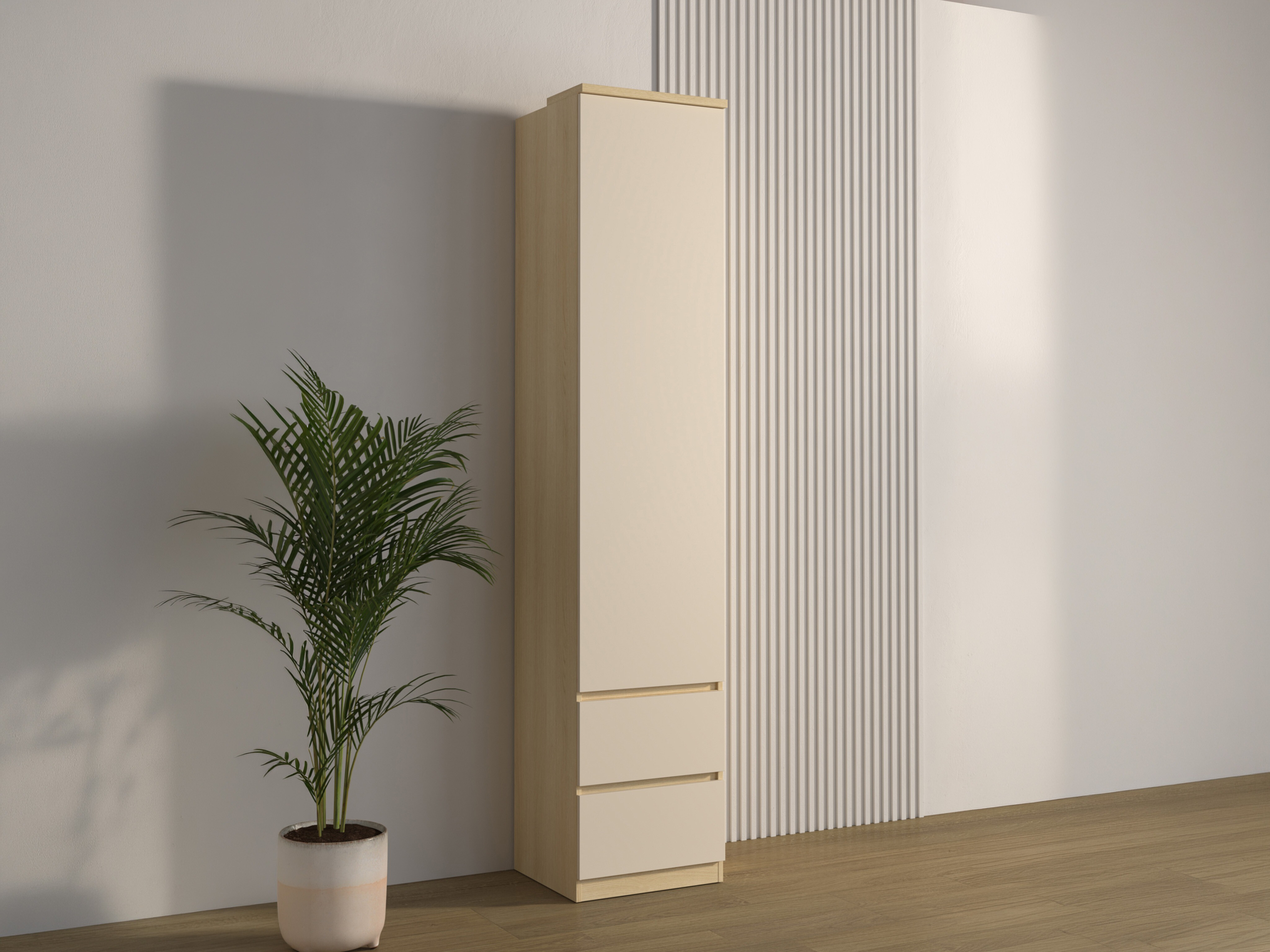 Regal Nolcala 115 (Eichenholzoptik + Beige)