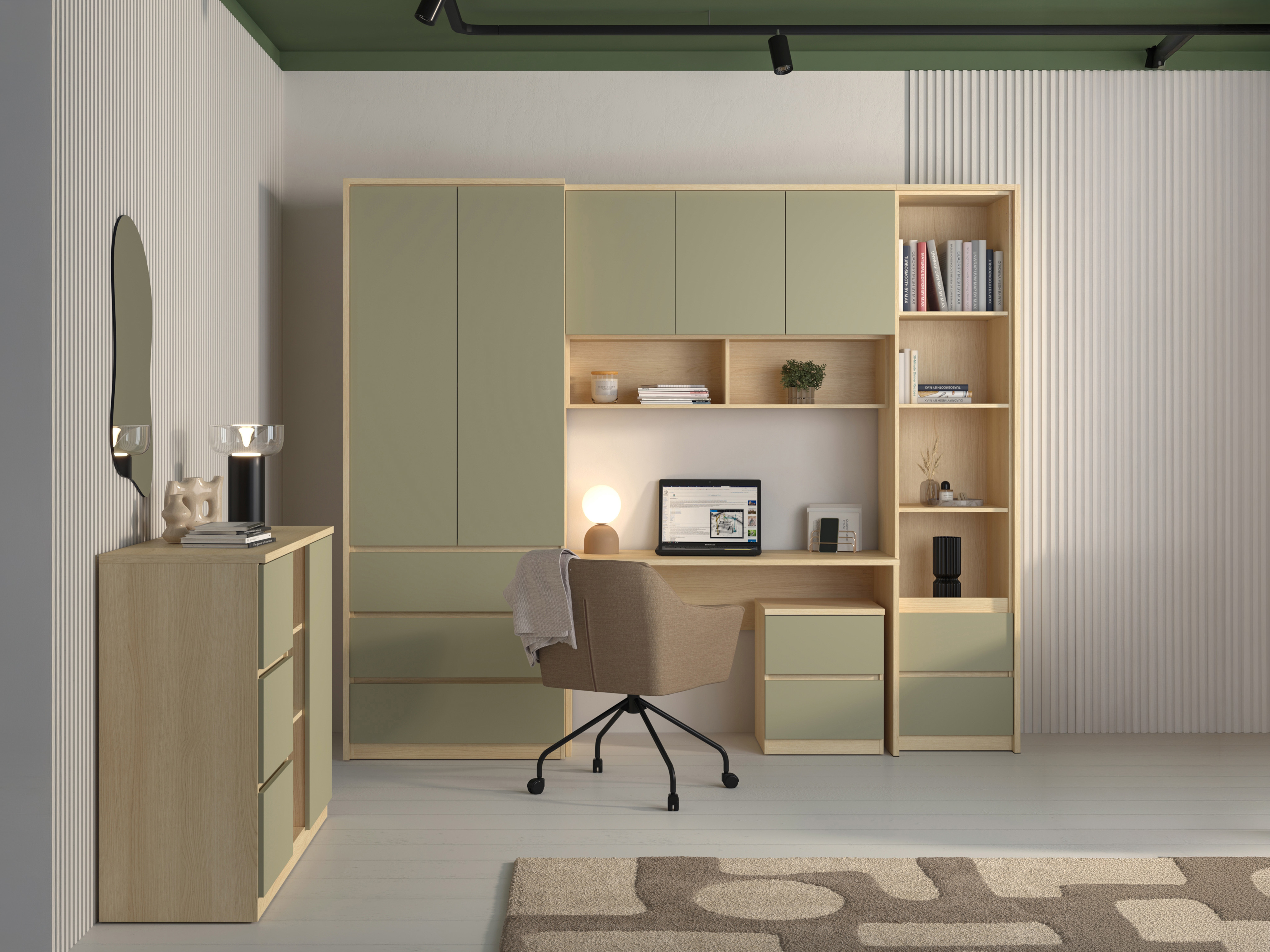 Regal Nolcala 117 (Eichenholzoptik + Eukalyptus)