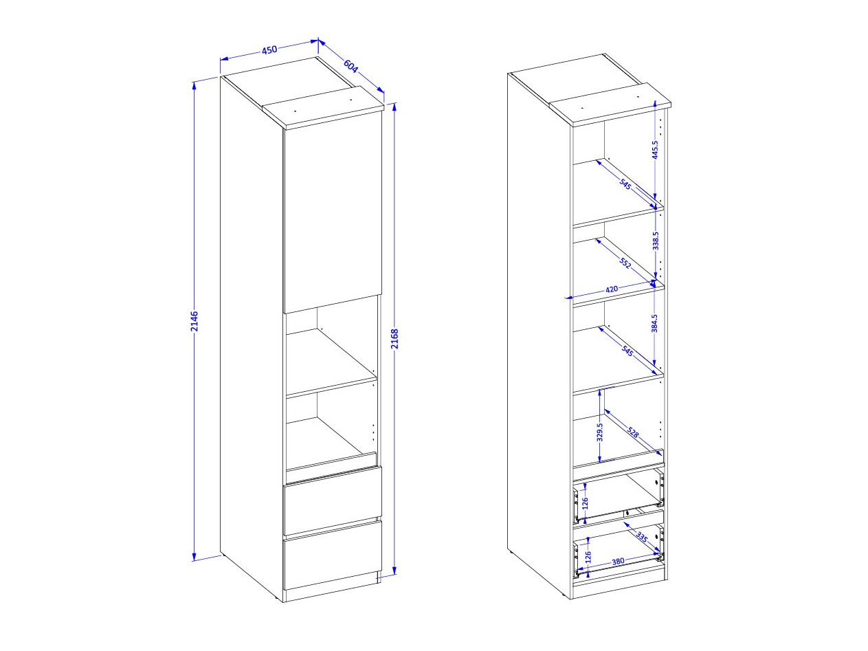 Regal Nolcala 118 (Eichenholzoptik + Beige)