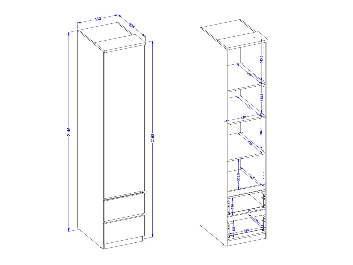 Kleiderschrank Nolcala 119 (Eichenholzoptik + Beige)