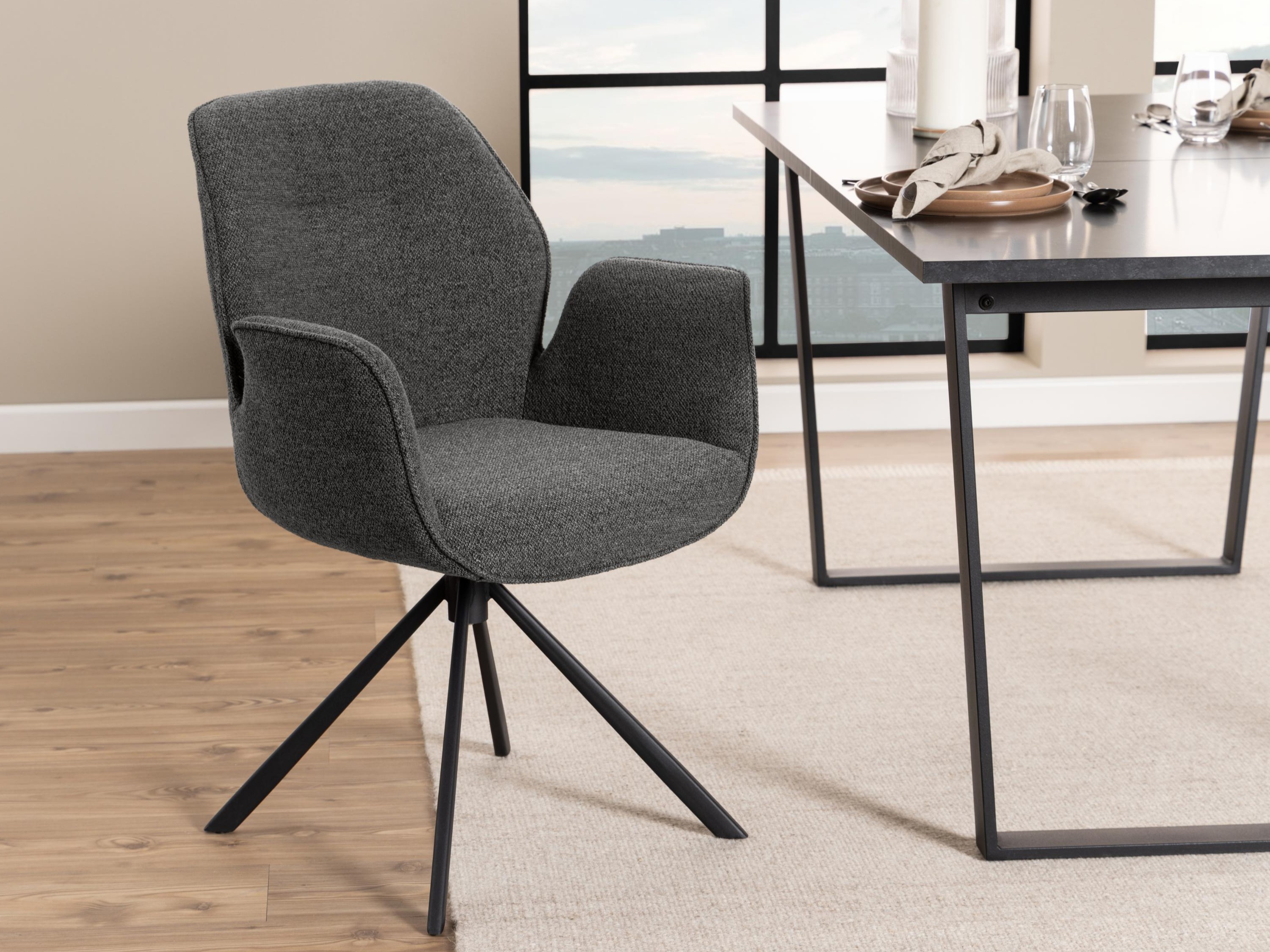 Stuhl Norsica 696 (Anthrazit + Schwarz)