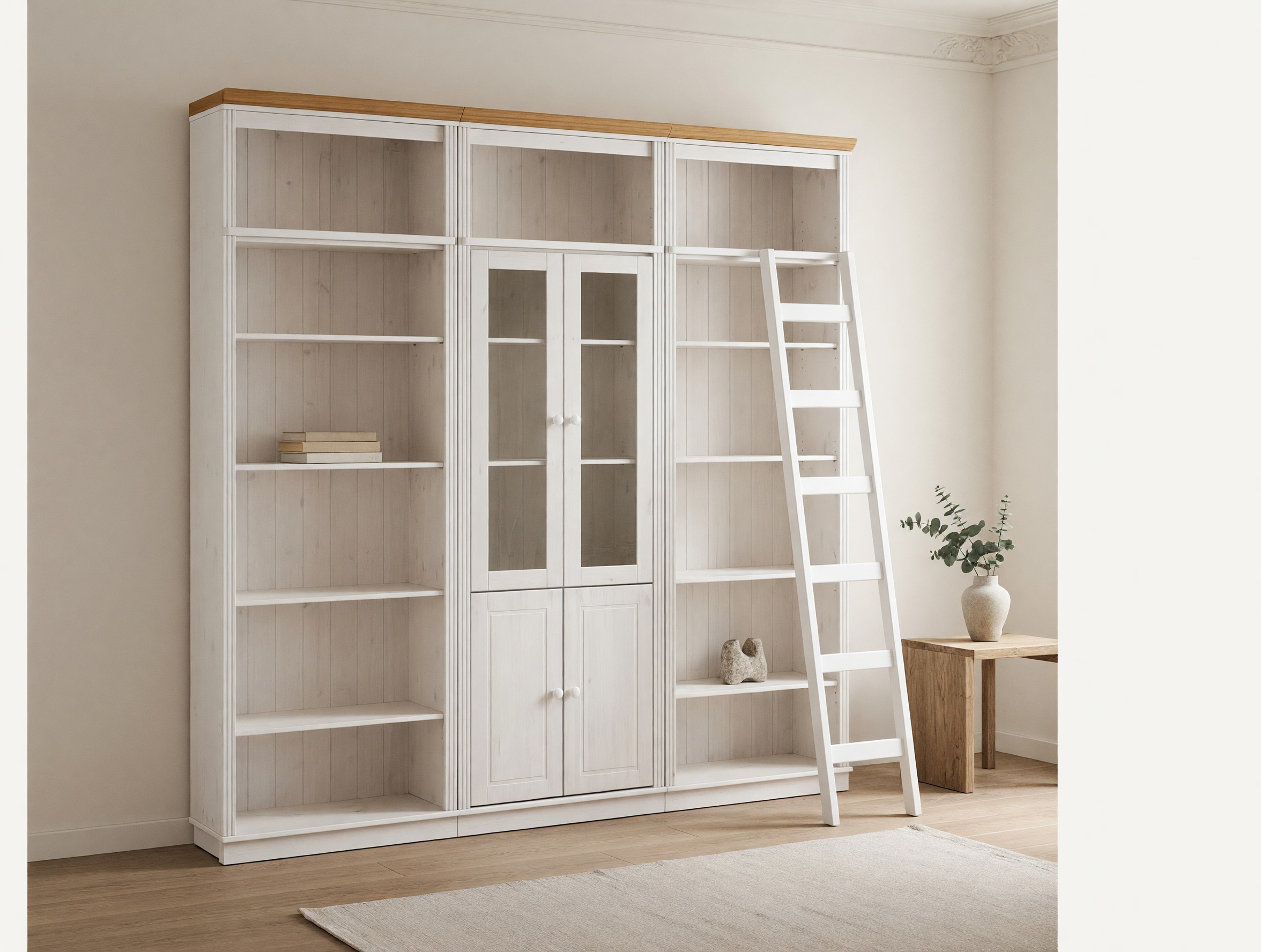 Regalset Saltoro 126 (Weiss + Eichenholzoptik Honig)