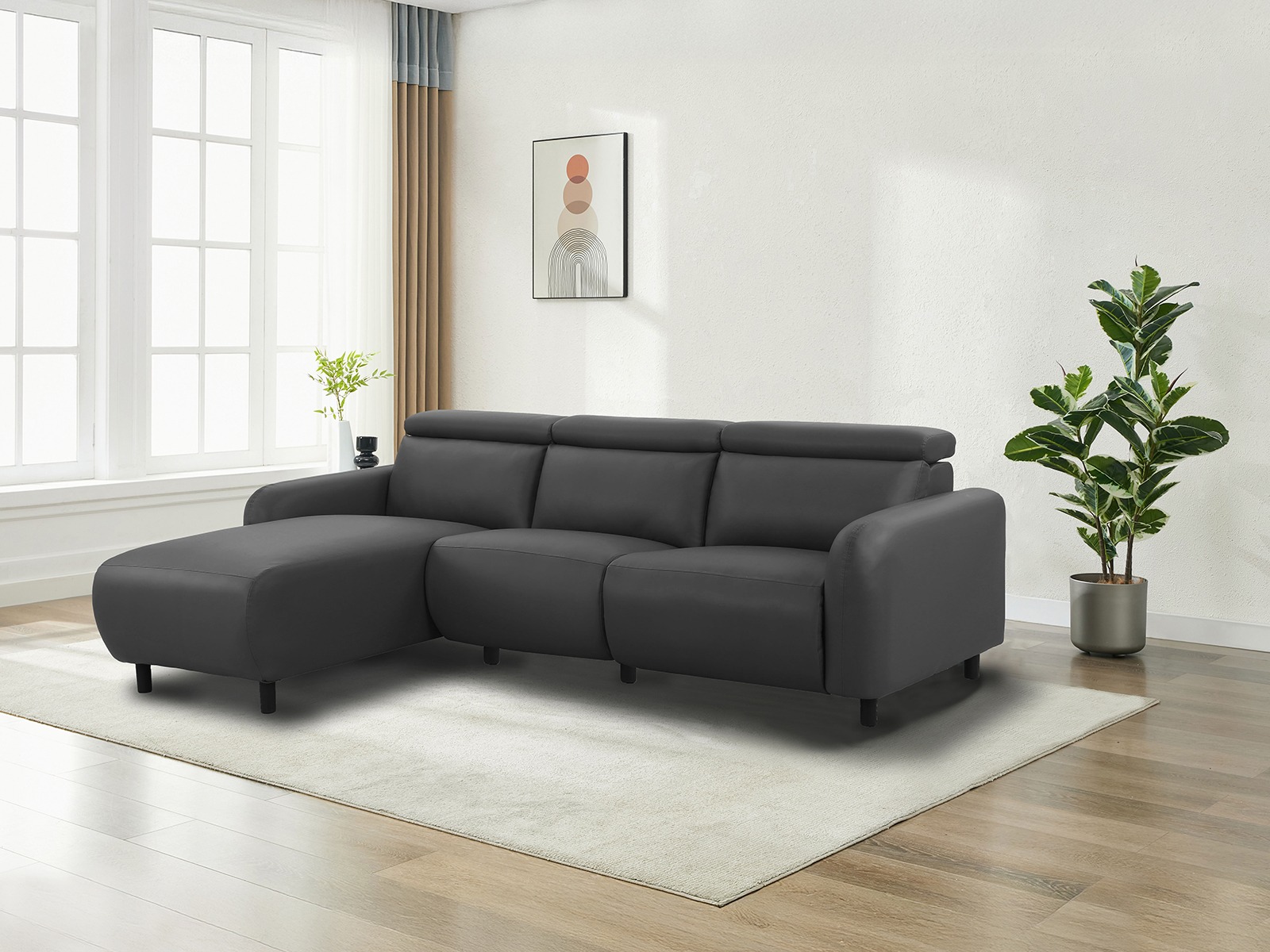 Ecksofa Liegesessel Denton 1509 (Dunkelgrau)