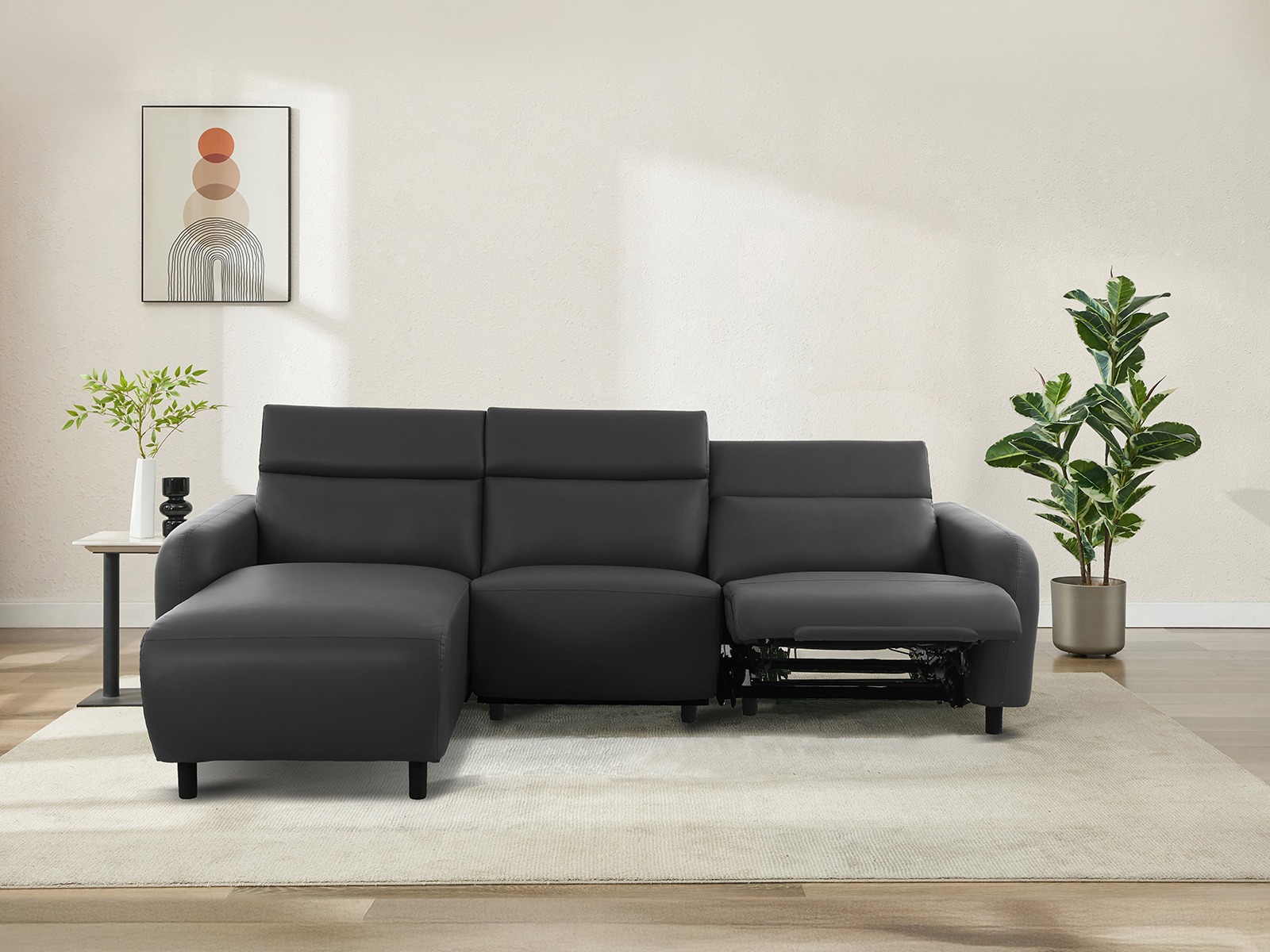 Ecksofa Liegesessel Denton 1509 (Dunkelgrau)