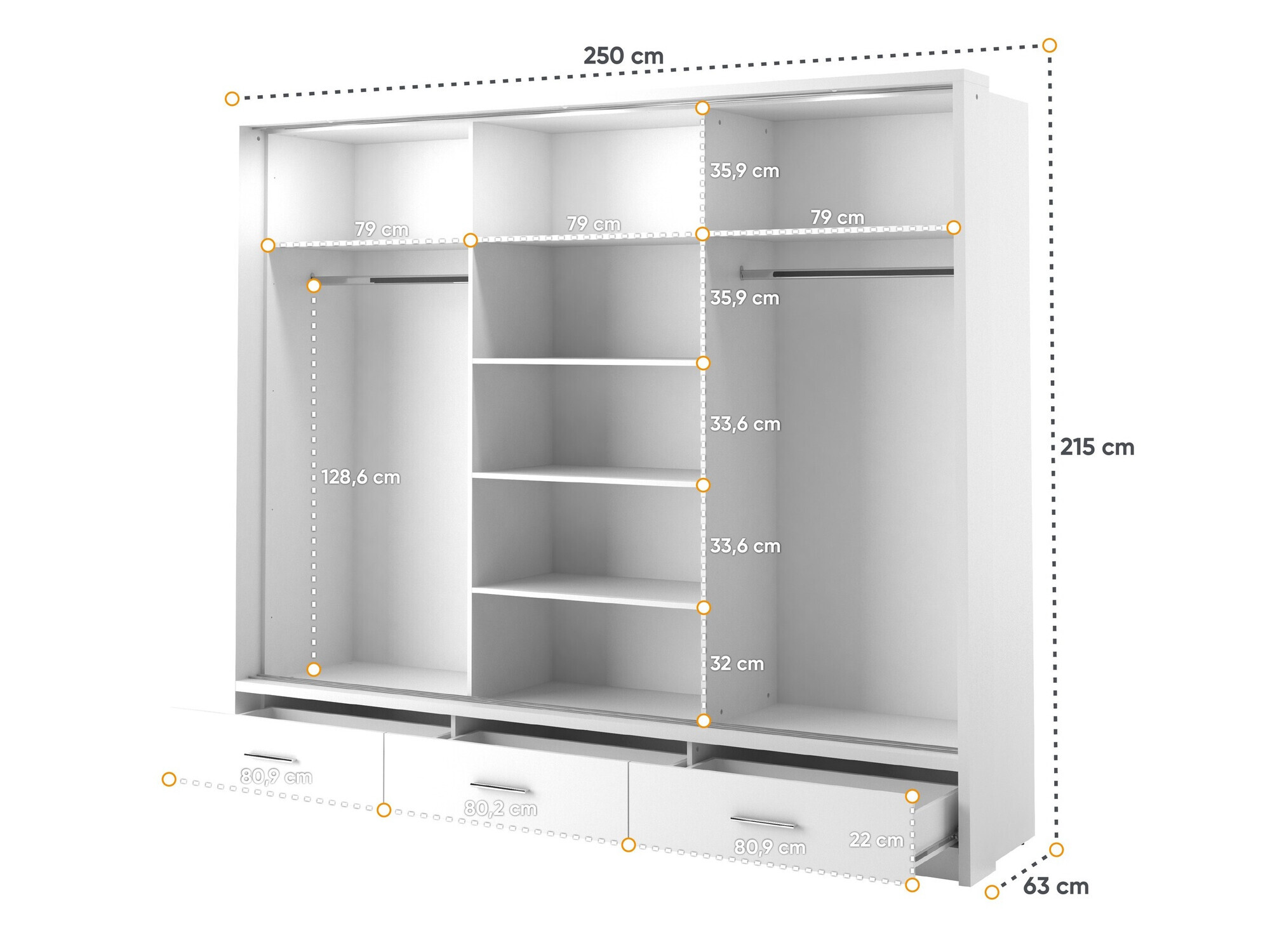 Kleiderschrank Fresno 100 (Schwarz)
