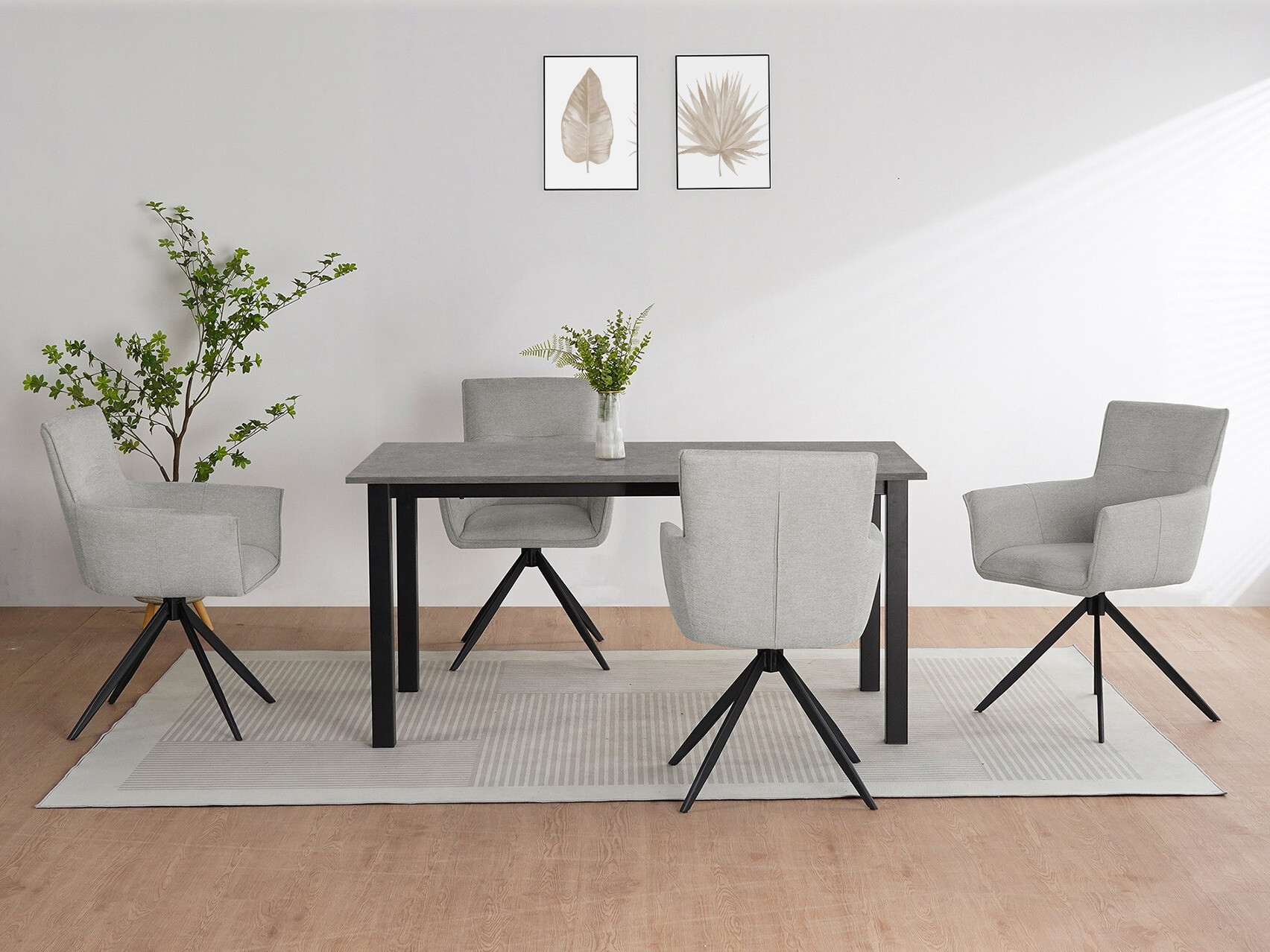Tisch Denton 1549 (Schwarz + Beton)