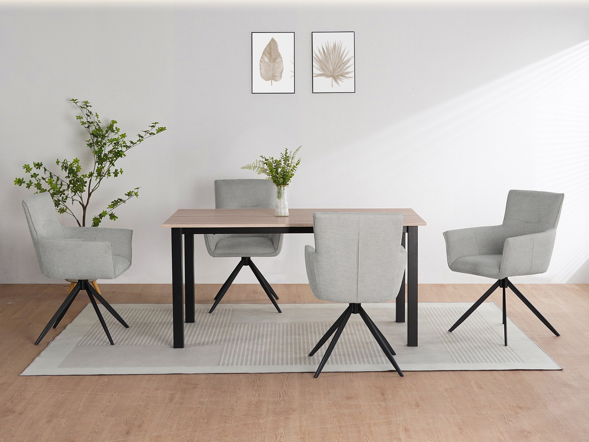 Tisch Denton 1549 (Schwarz + Eichenholzoptik)