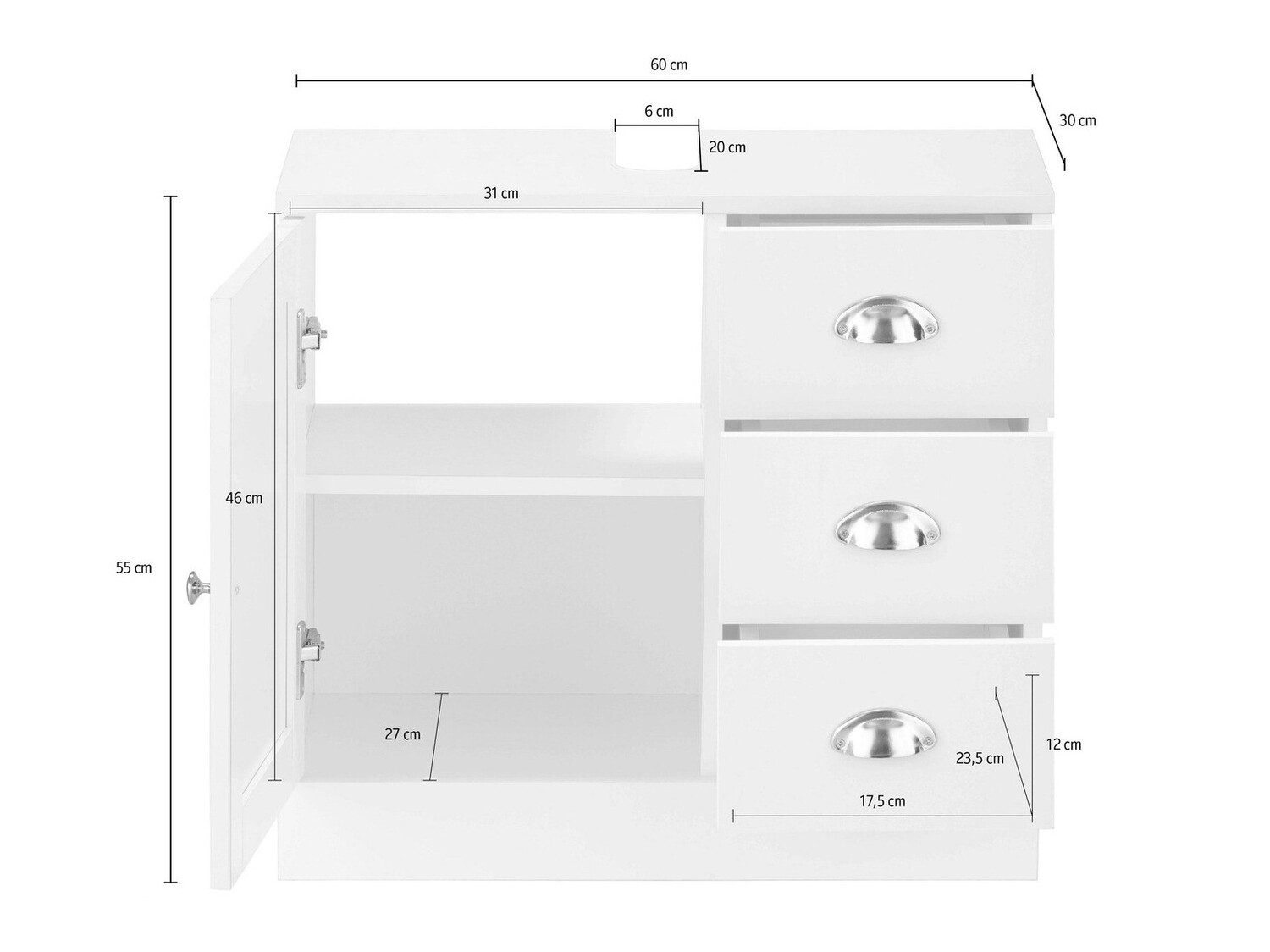 Stehender Badezimmerschrank für ein Waschbecken SD2778