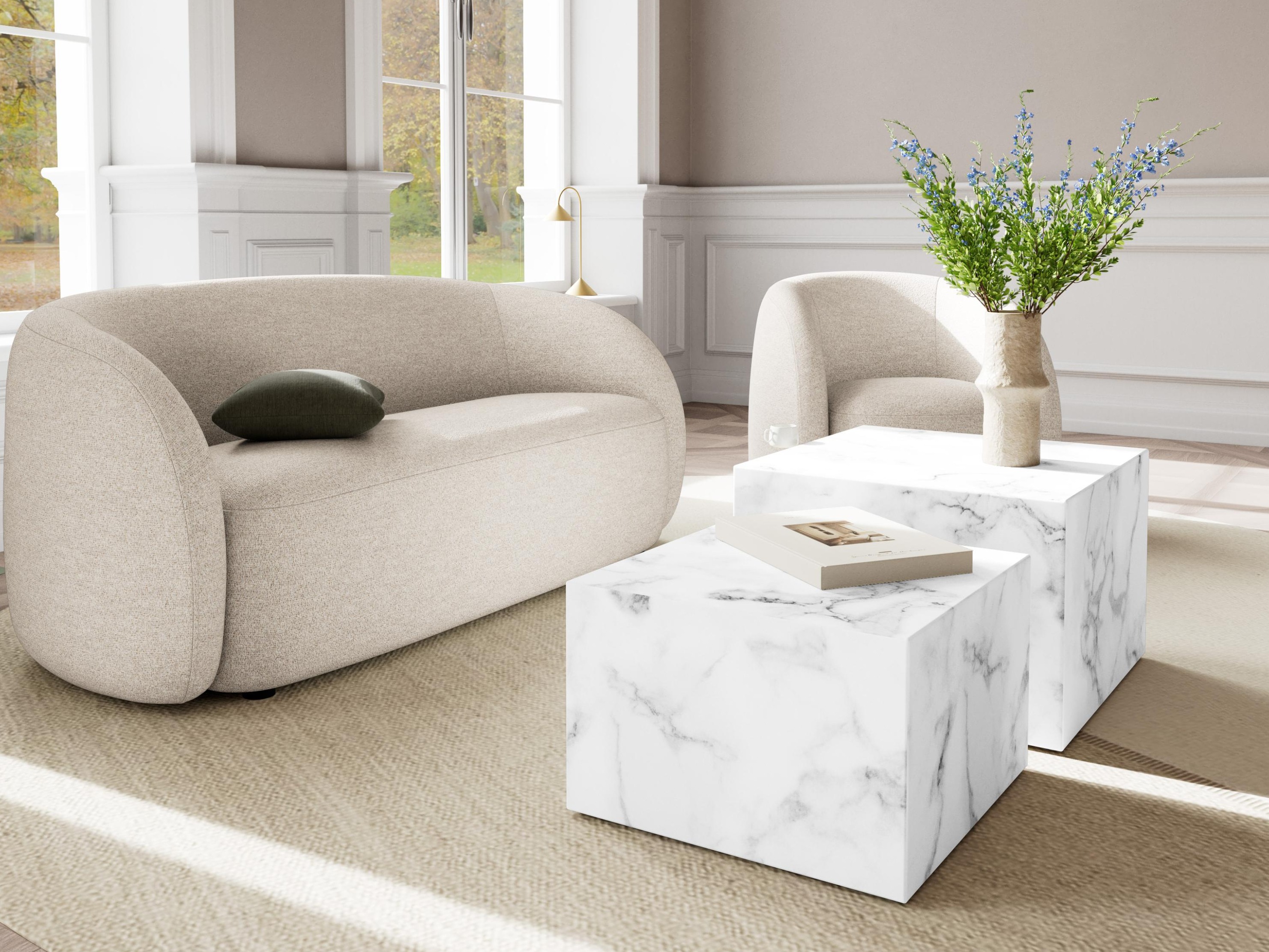 Couchtischset Norsica 603 (Weisser Marmor)