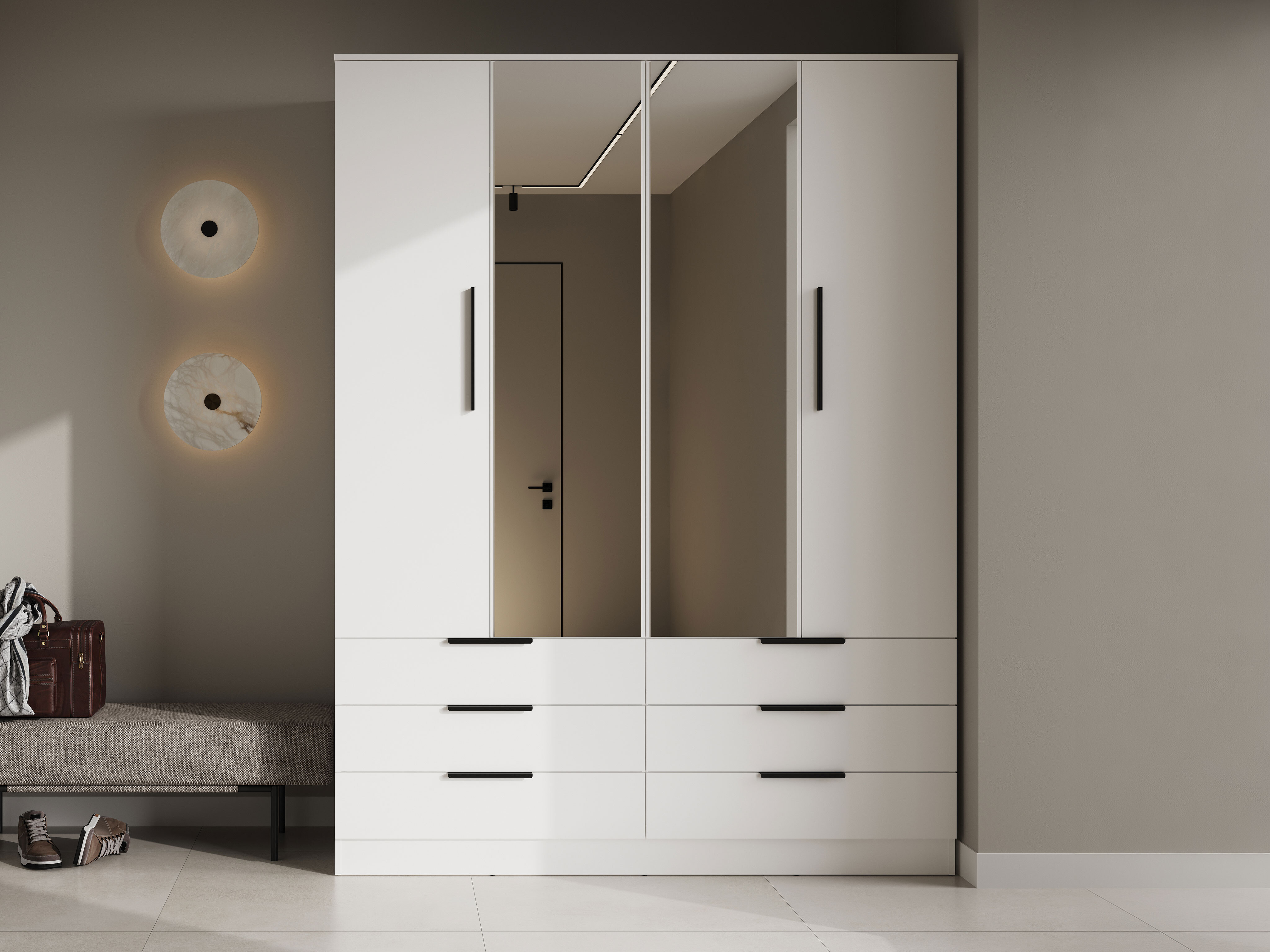 Kleiderschrank Fresno 182 (Weiss)