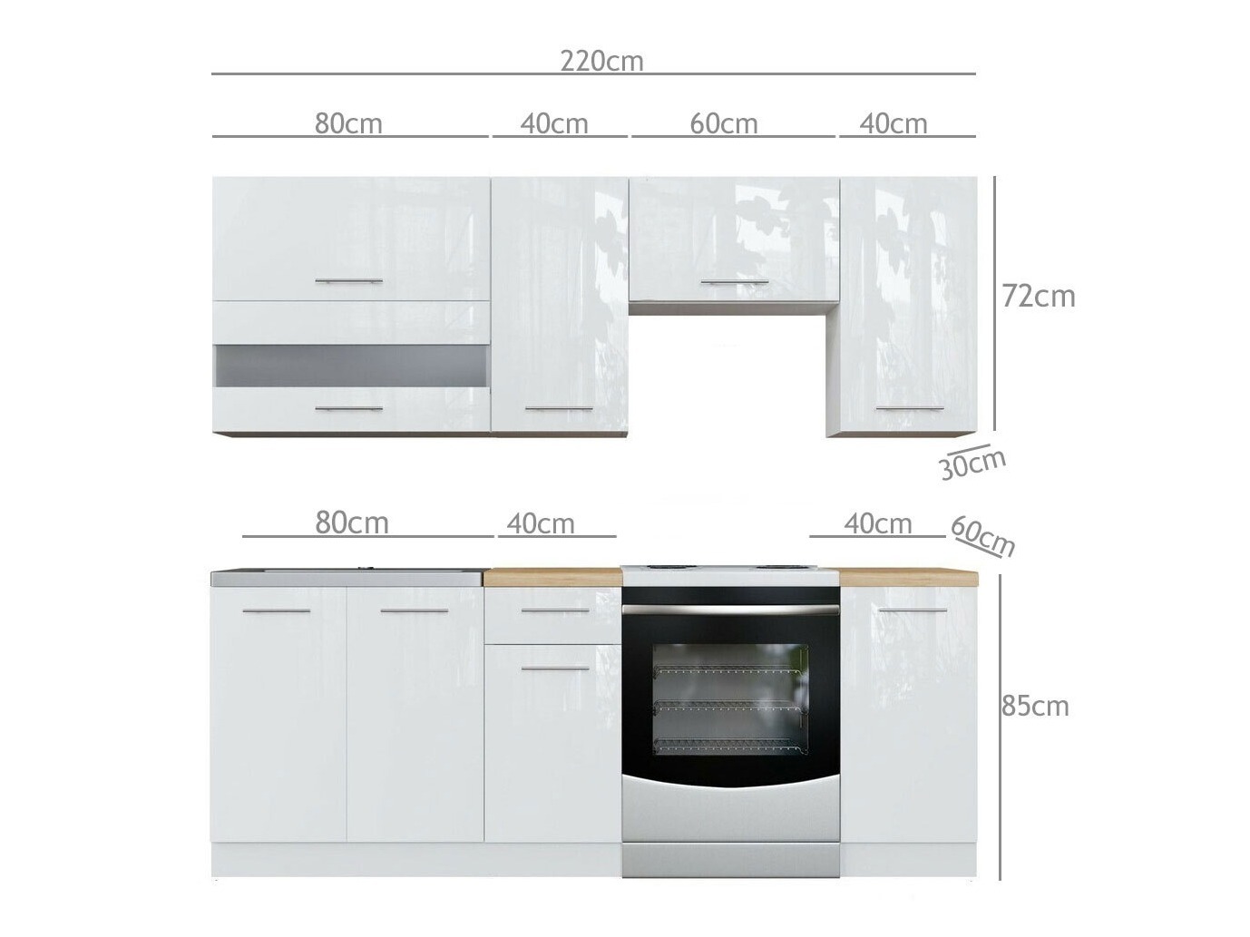 Modulares Küchenset Tiffa Grey 104