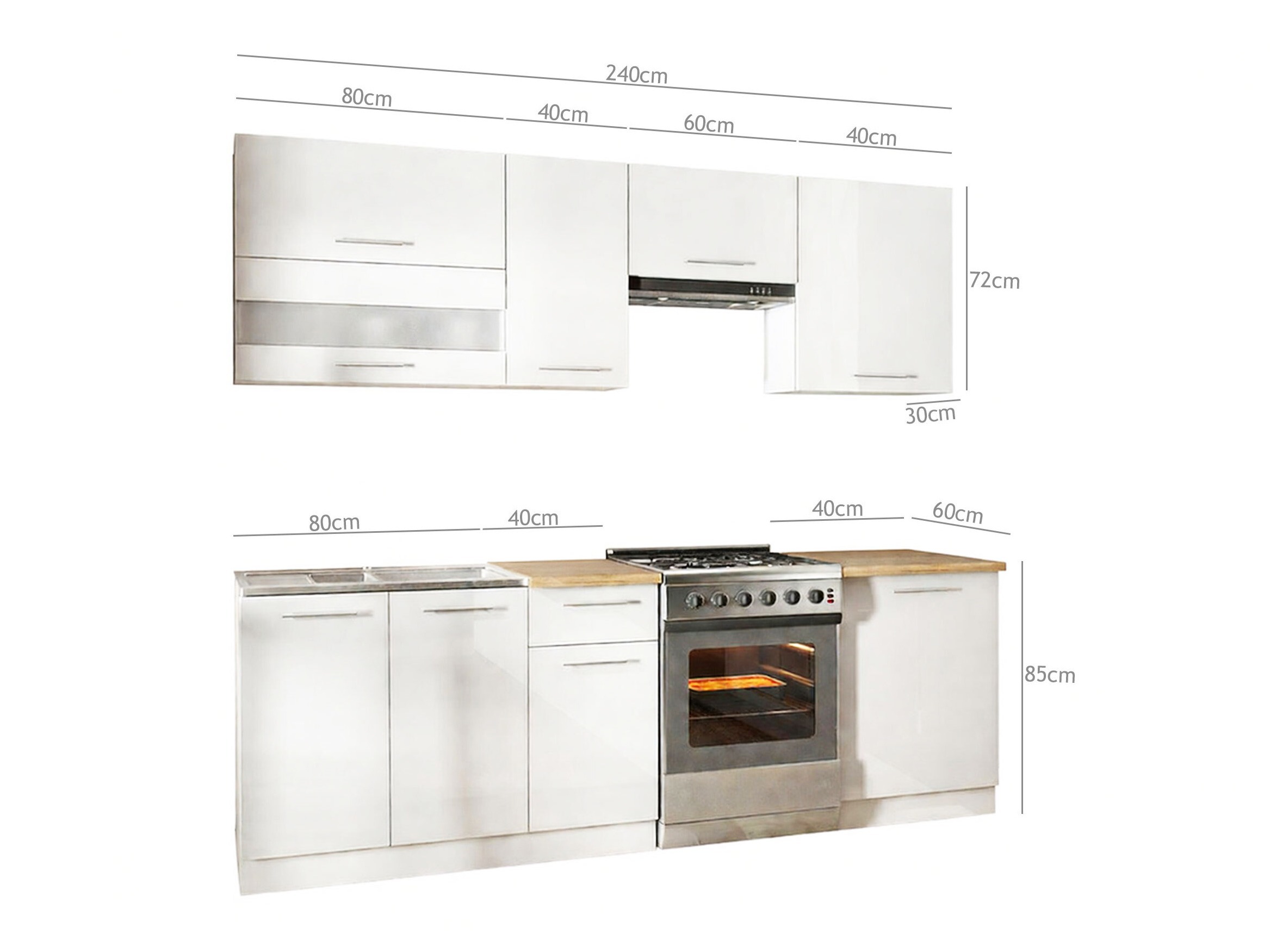 Modulares Küchenset Tiffa Grey 106