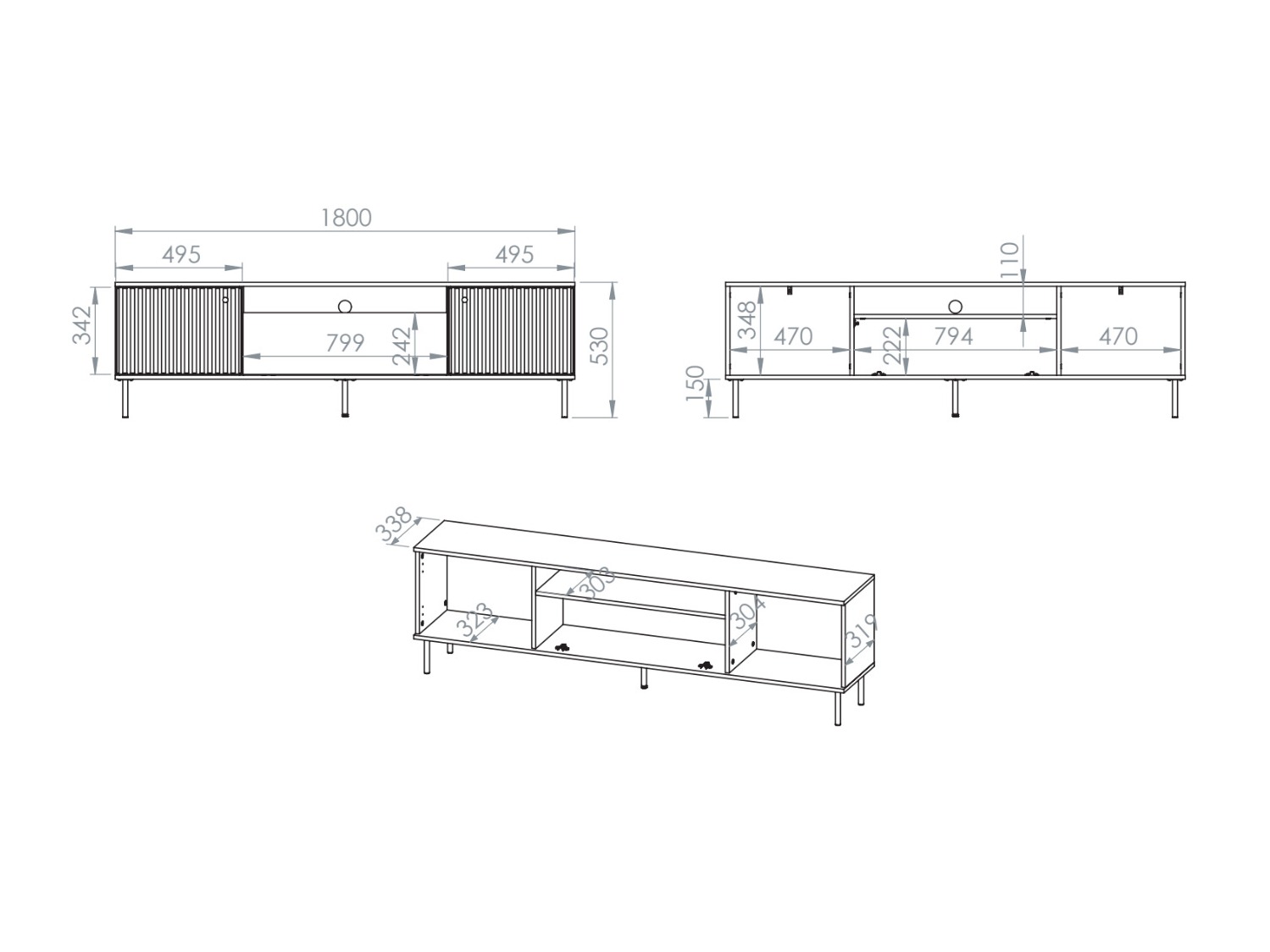 TV-Möbel Marmeli 128