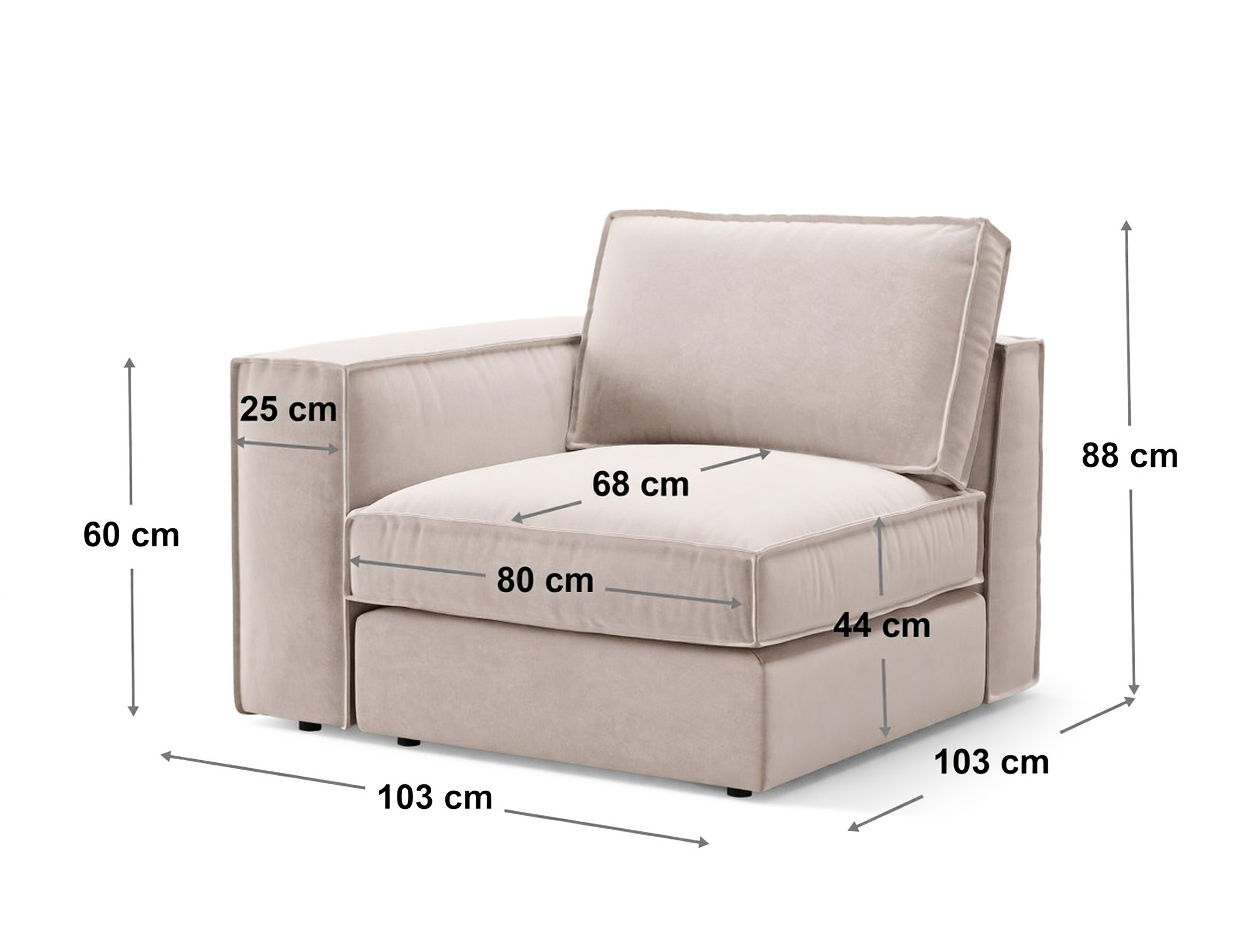 Modularer Sessel Dalodei 102 (Babel Sand)