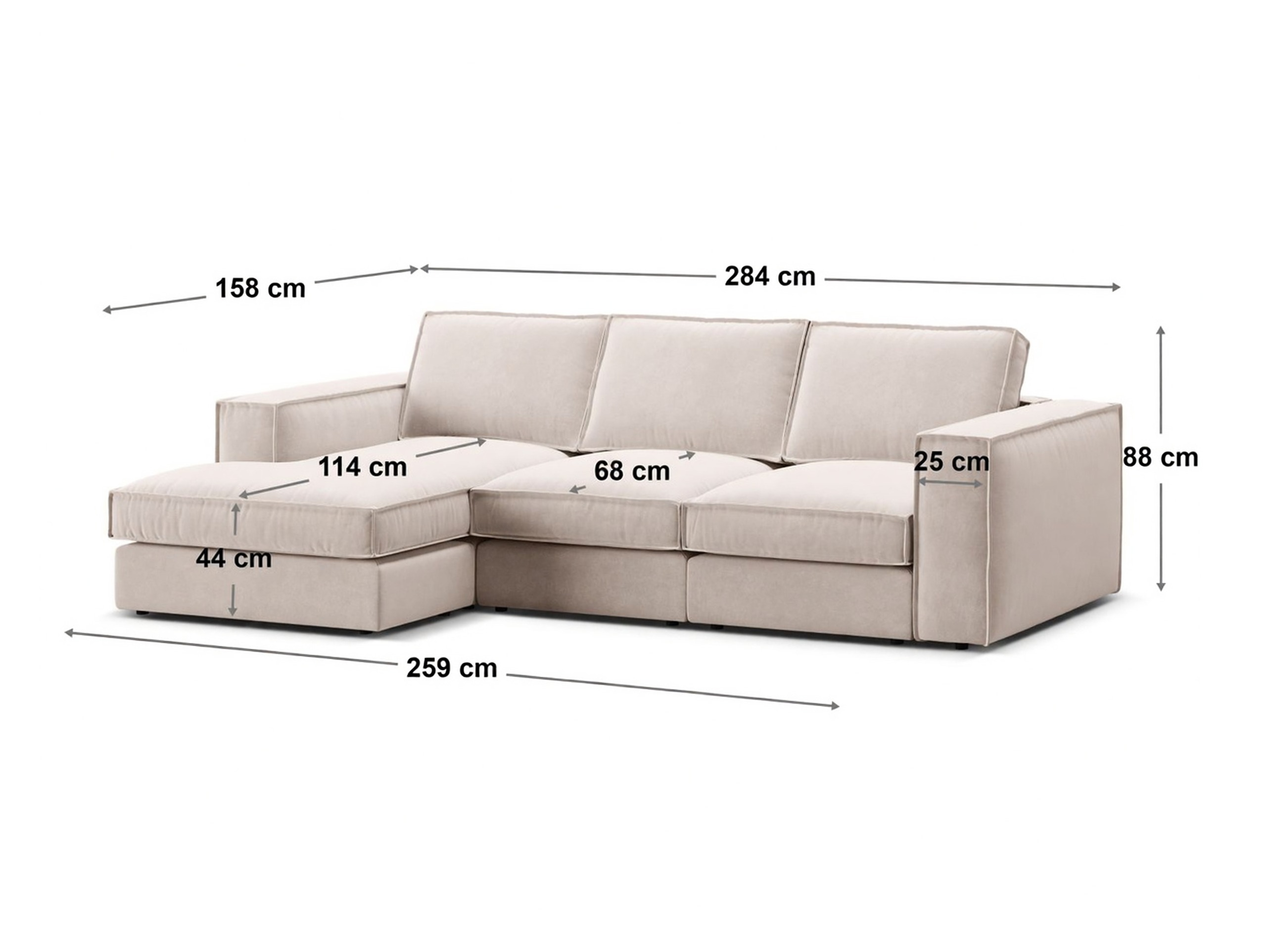 Modulares Ecksofa Dalodei 110 (Salvador 17)