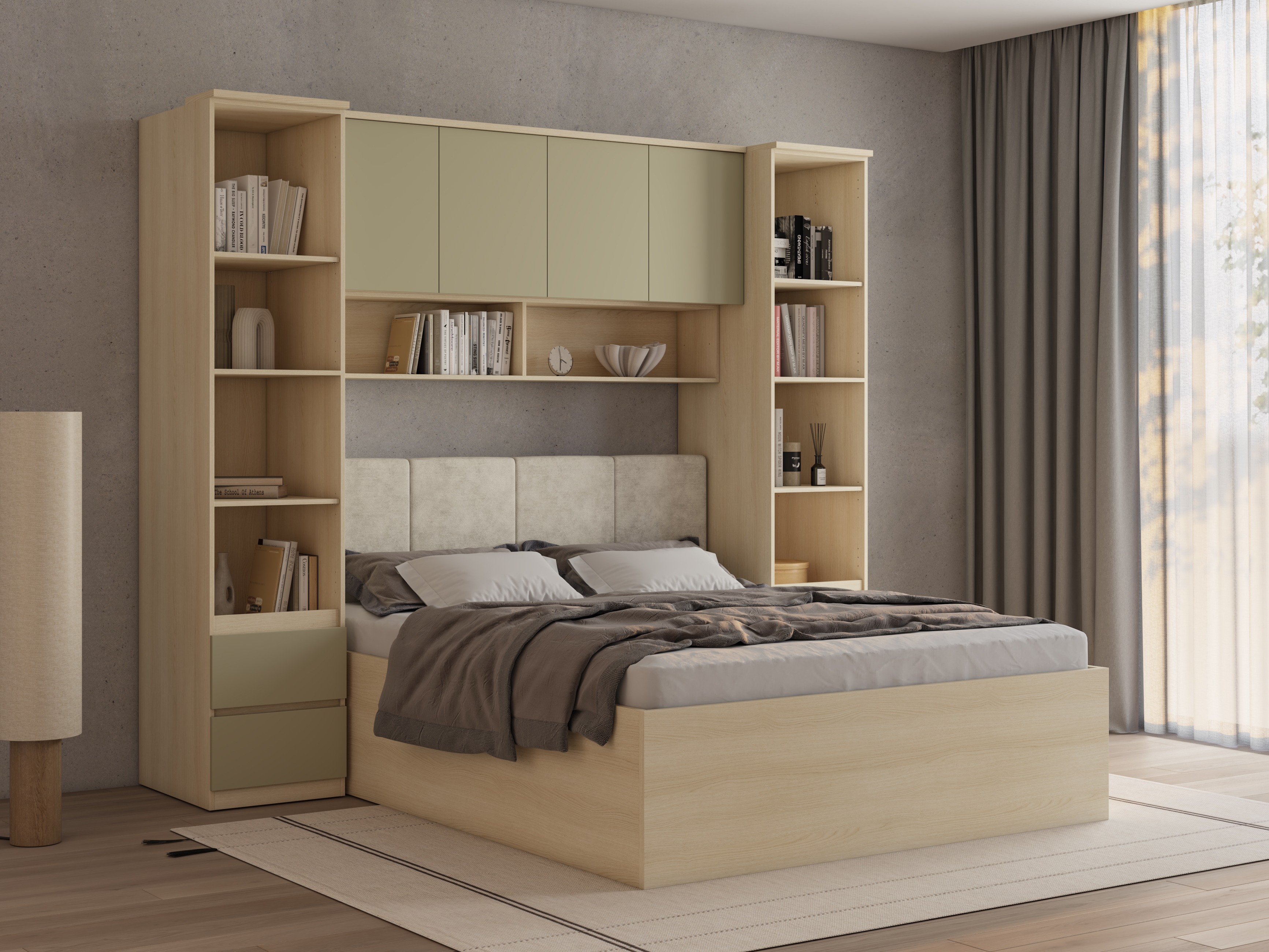 Schlafzimmer-Set Nolcala 124 (Eichenholzoptik + Eukalyptus)