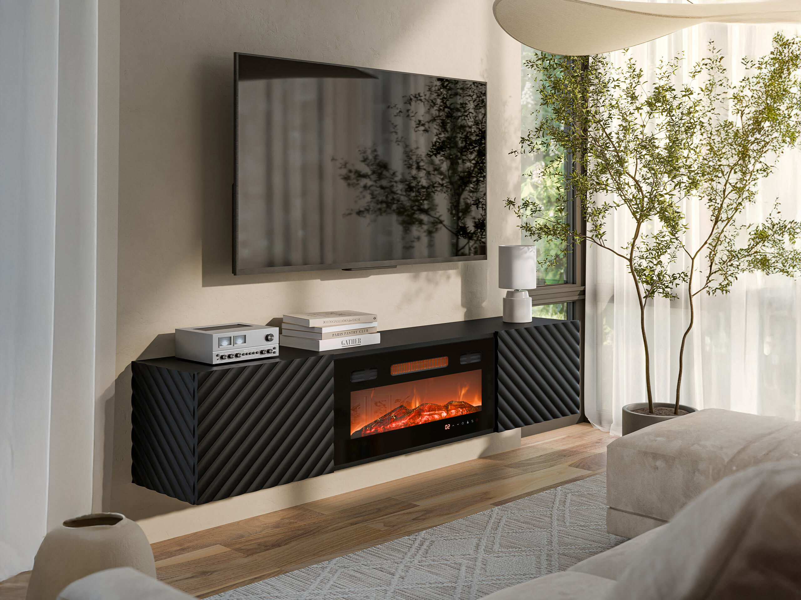 TV-Möbel Charlotte 207 (Schwarz)