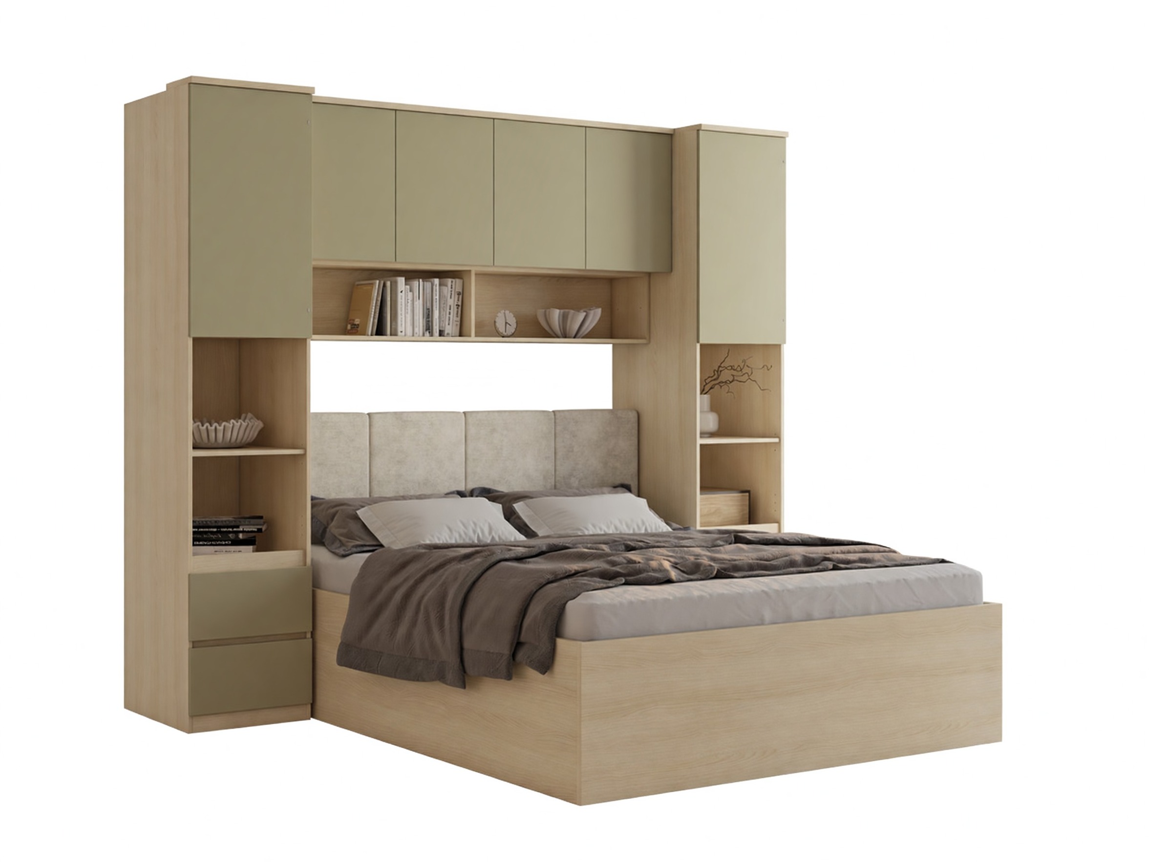 Schlafzimmer-Set Nolcala 126 (Eichenholzoptik + Eukalyptus)