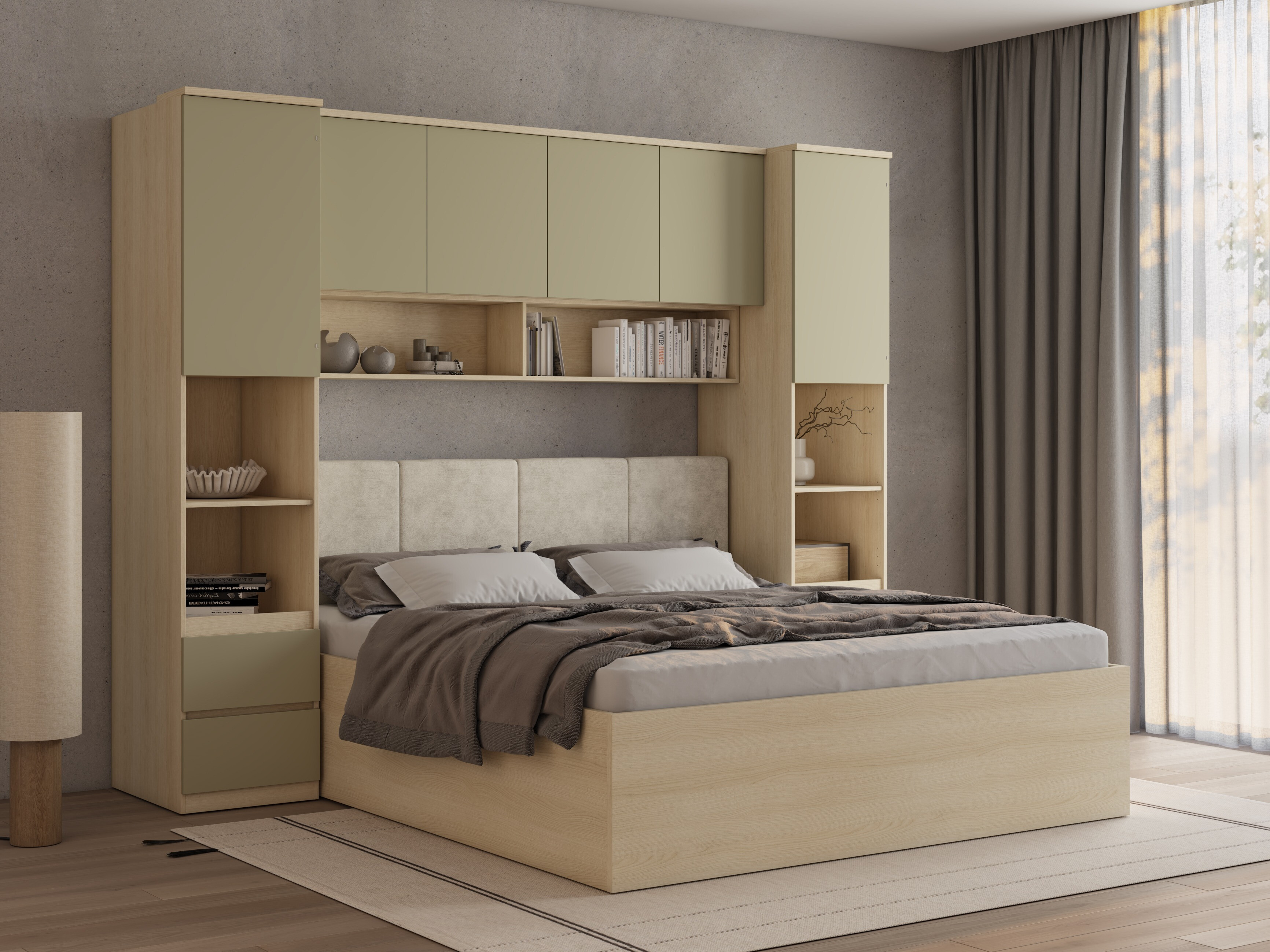 Schlafzimmer-Set Nolcala 126 (Eichenholzoptik + Eukalyptus)